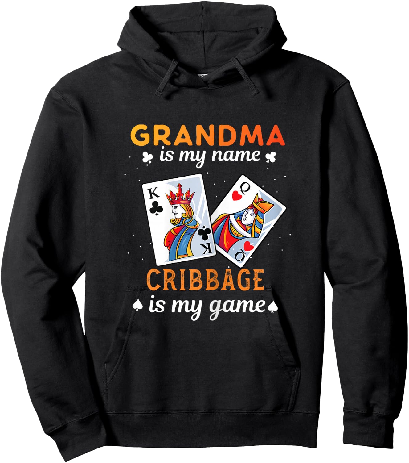 Cribbage Player Gift - Funny Cribbage Grandma Hoodie - Hoodie | Black