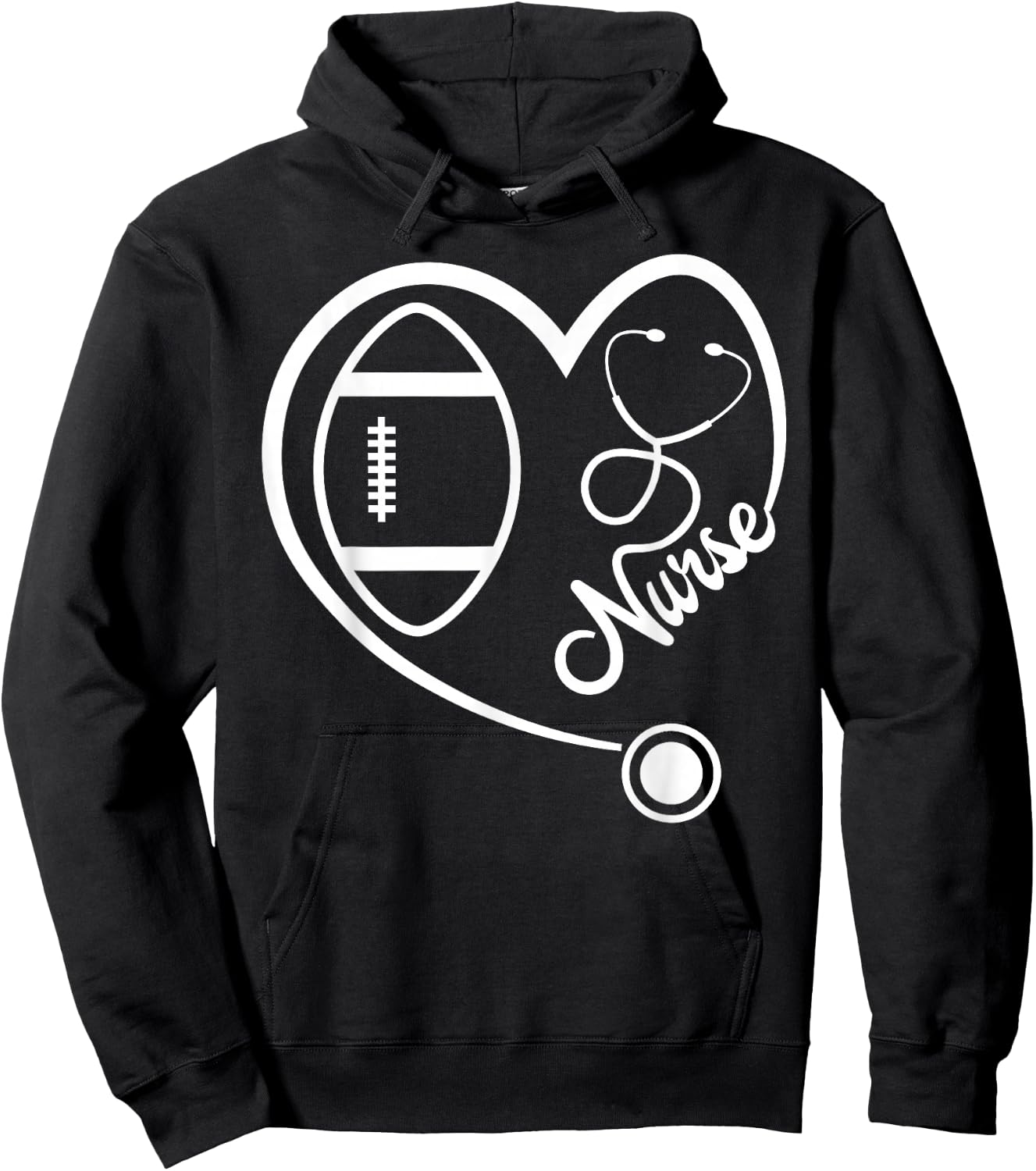 Nurse Football Fan Gift RN CNA LPN Hoodie - Hoodie | Black