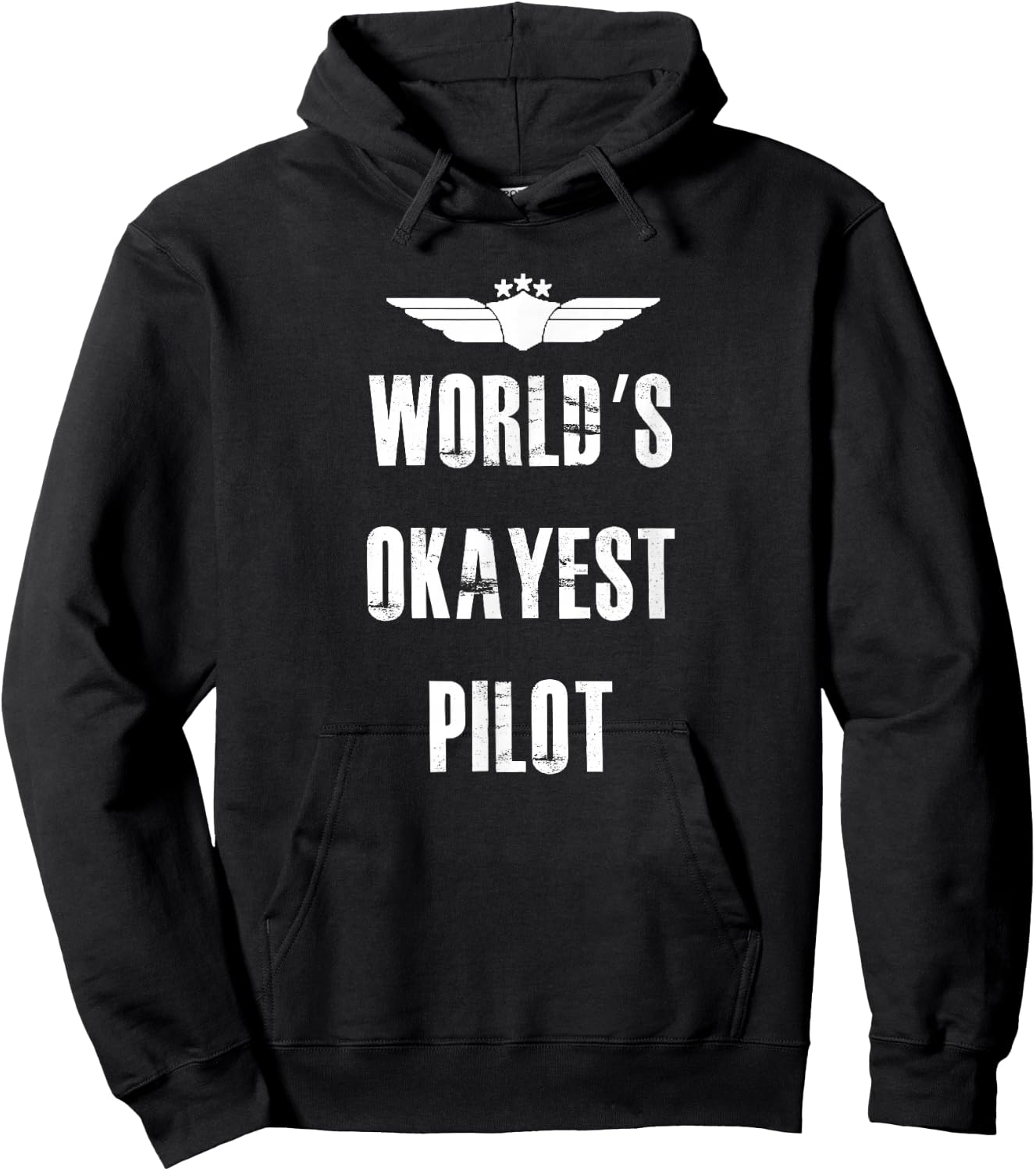World's Okayest Pilot Funny Flying Aviation Hoodie - Hoodie | Black