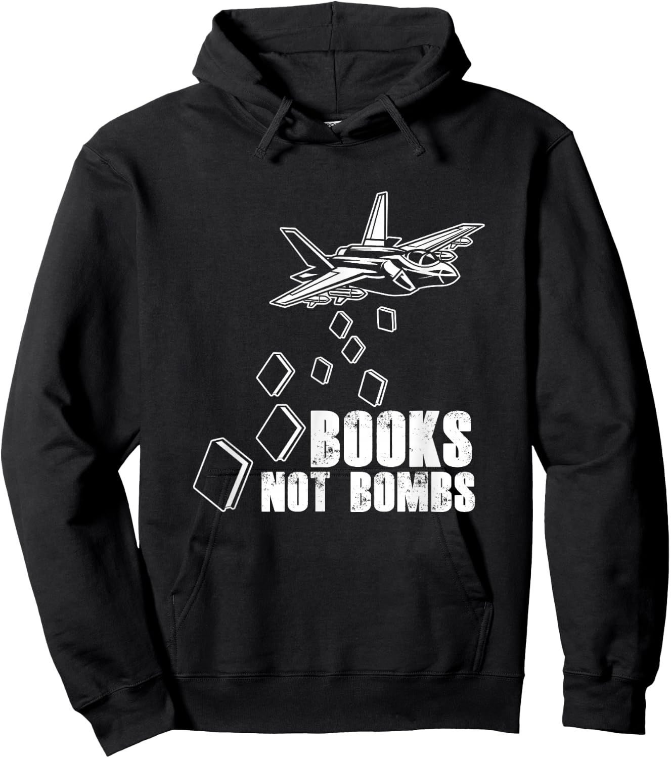 Books Not Bombs Book Lover Reader Reading Literature Gift Hoodie - Hoodie | Black