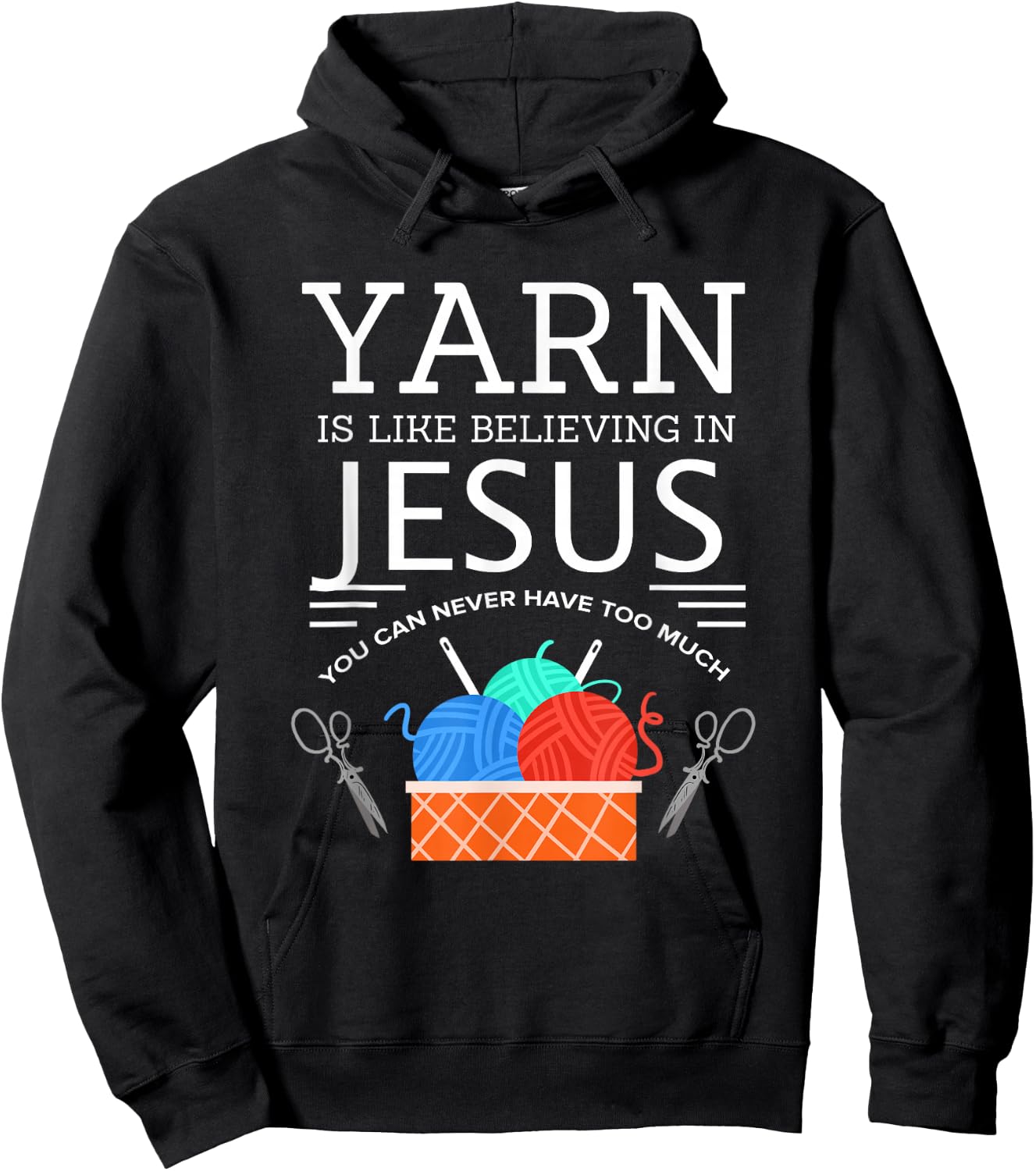 Sewing Jesus Shirt Quilting Yarn Needle Christian Hoodie - Hoodie | Black