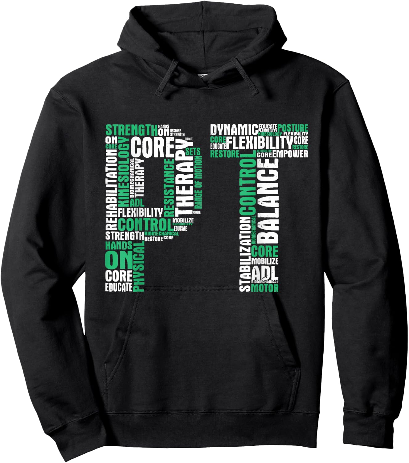PT Physical Therapist Therapy Assistant Physiotherapy DPT , Black Hoodie - Hoodie | Black