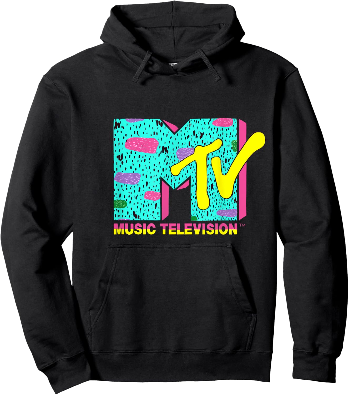 Mademark x MTV - The official MTV Logo with wild colors and a funky design Hoodie - Hoodie | Black