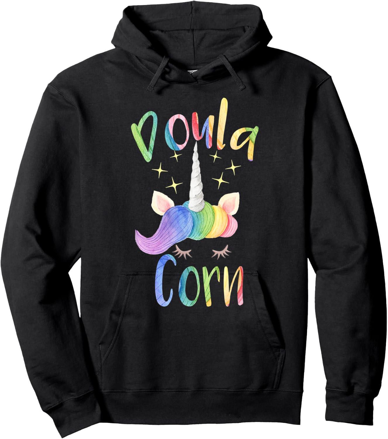 Doula Corn Unicorn Funny Hoodie - Hoodie | Black