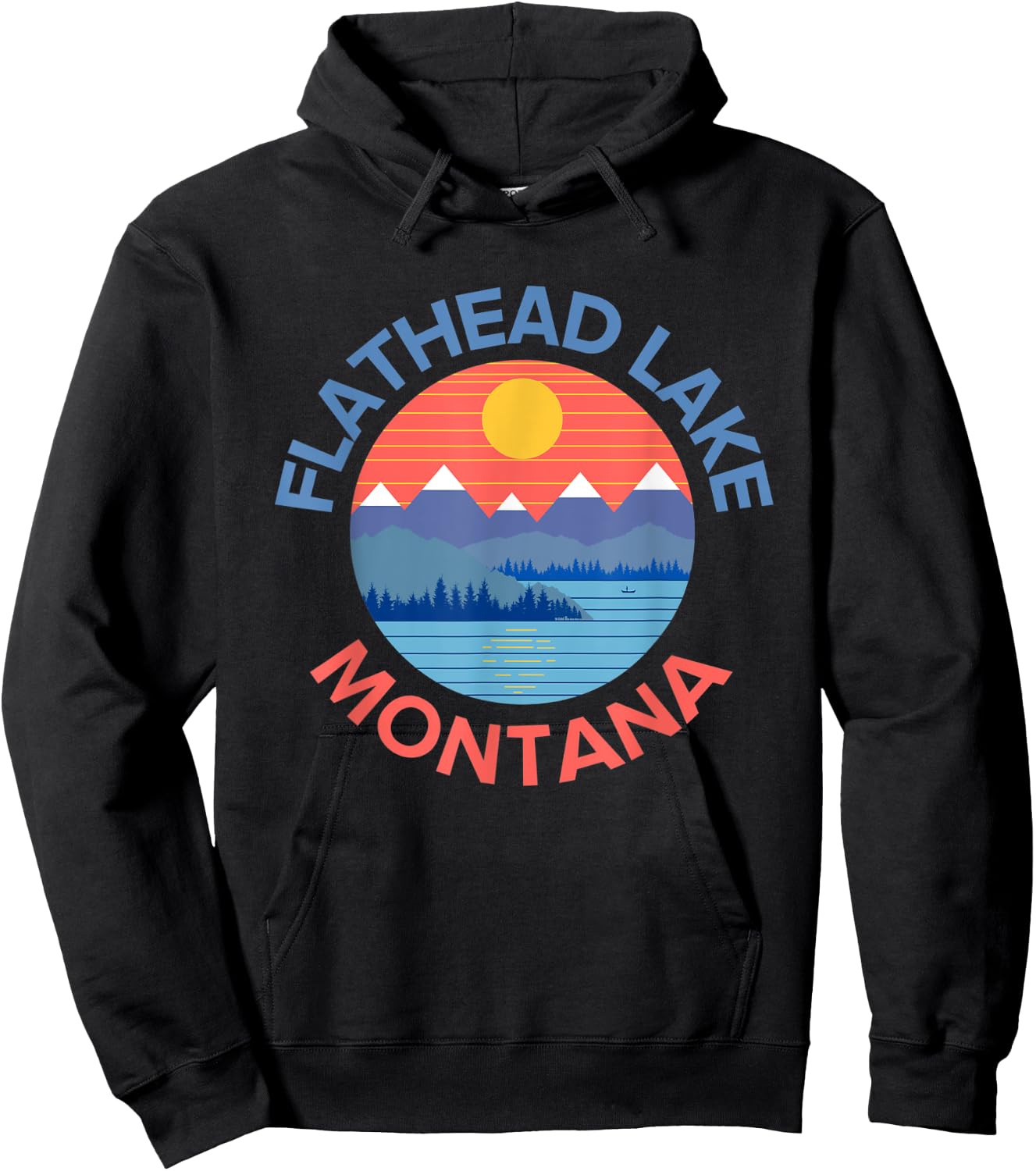 Flathead Lake Montana Fishing Hiking Boating Hoodie - Hoodie | Black