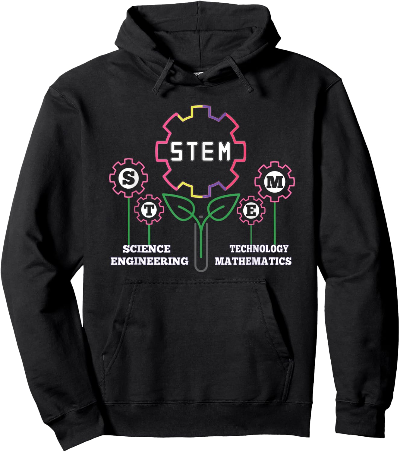 STEM Flowers Science Technology Engineering Math Teacher Hoodie - Hoodie | Black