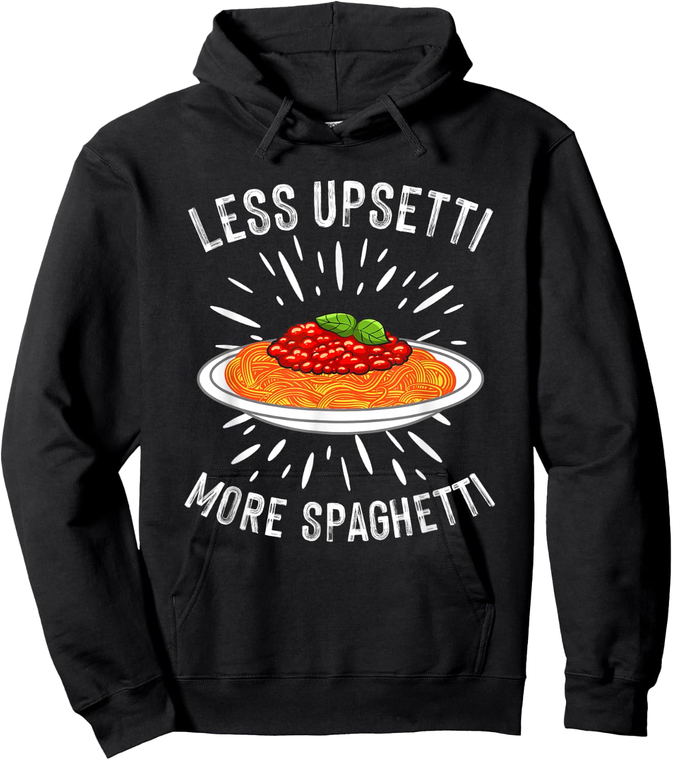 Funny Spaghetti Design Pasta Lover Men Women Italian Foodie Hoodie - Hoodie | Black