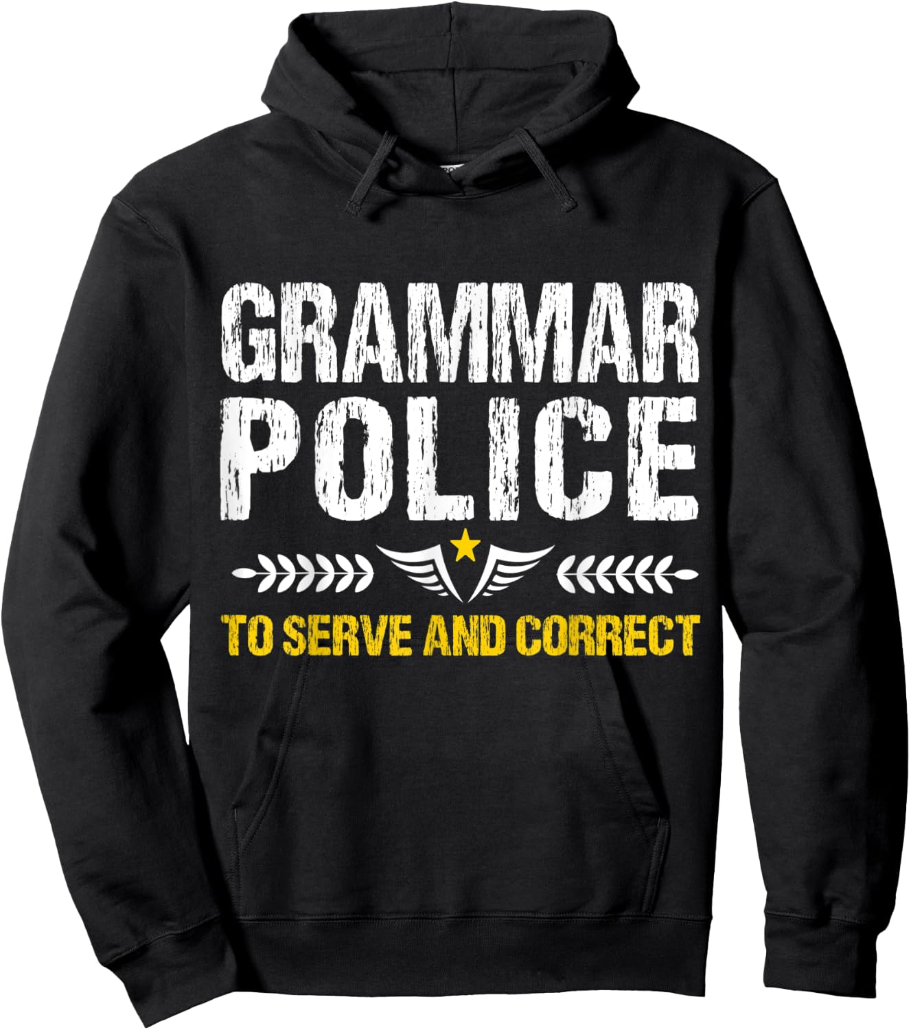 Grammar Police To Serve And Correct Funny Teacher Costume Men Women Kids Hoodie - Hoodie | Black