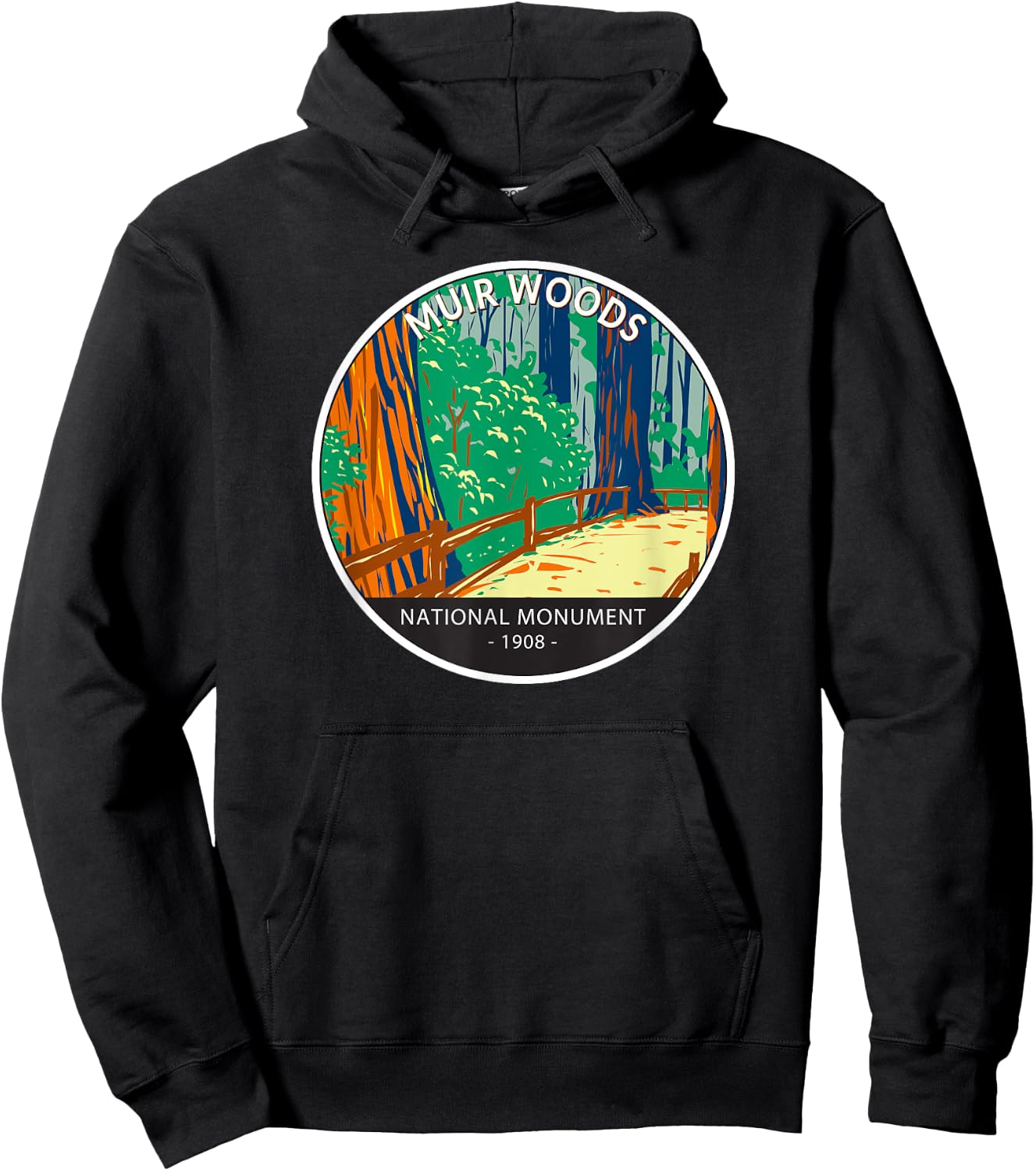 Muir Woods National Monument California Vintage Hoodie - Hoodie | Black