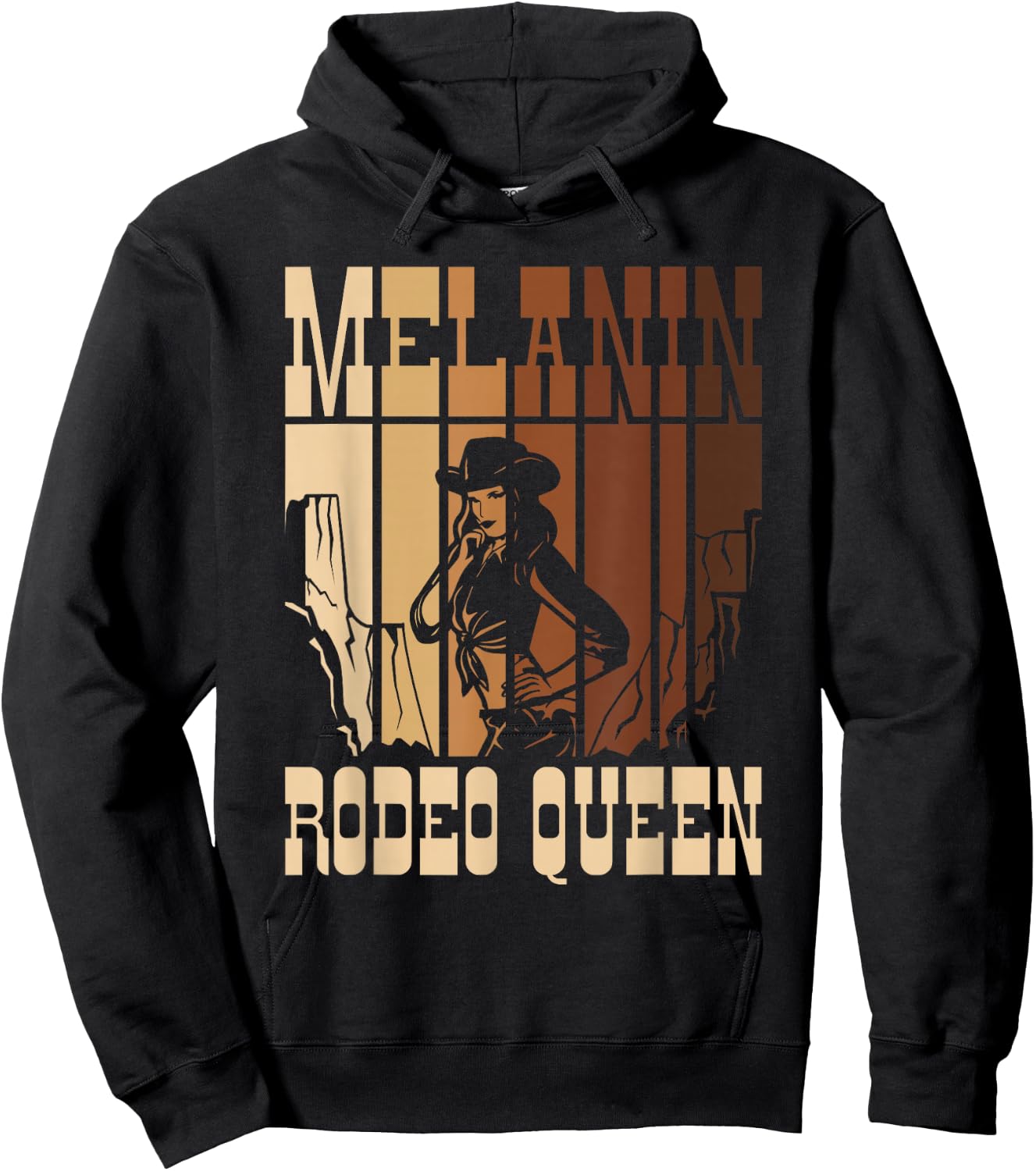 Melanin Rodeo Queen Country African American Cowgirl Hoodie - Hoodie | Black