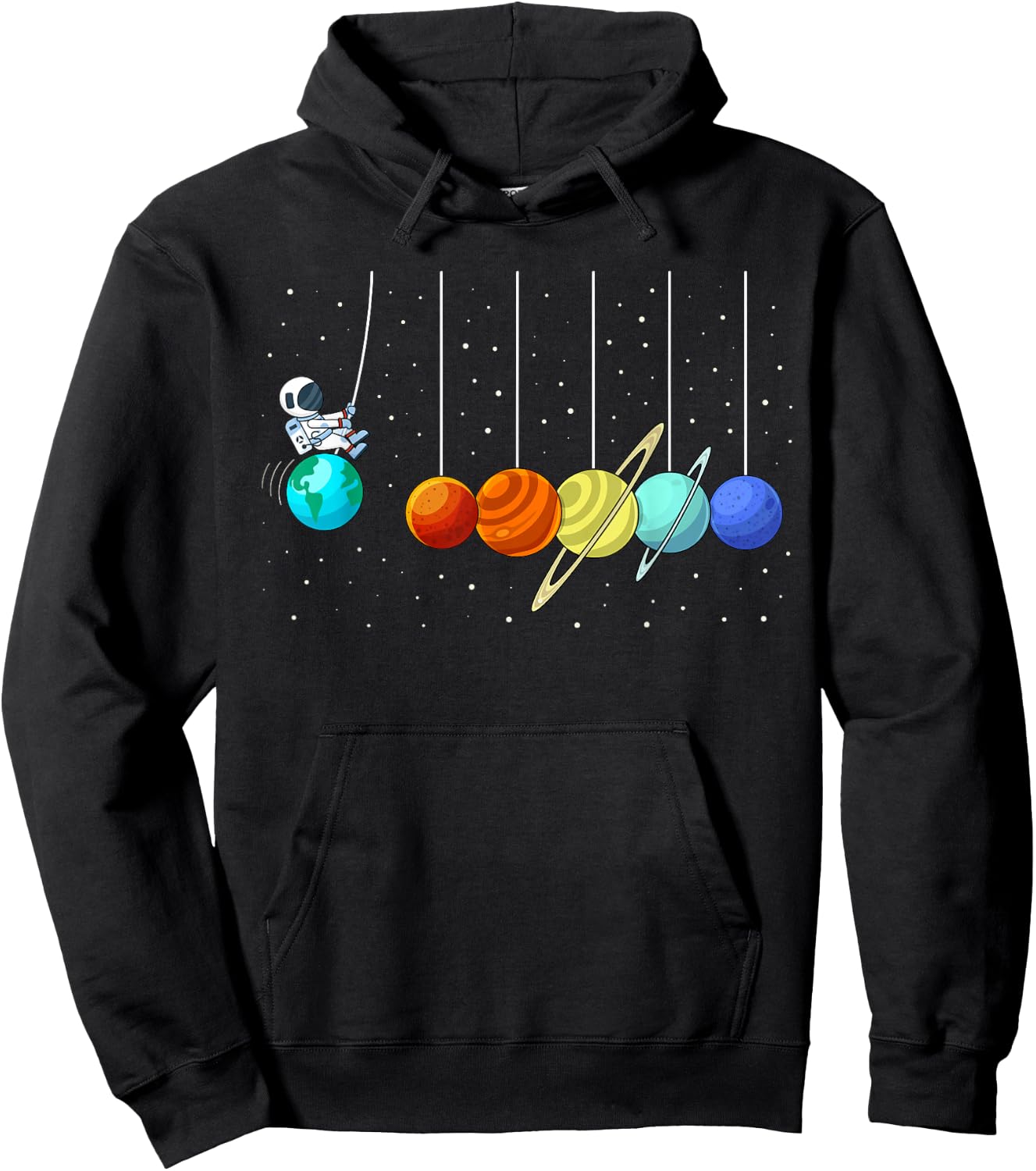 Funny Astronaut Swing Planets Solar System Space science Hoodie - Hoodie | Black