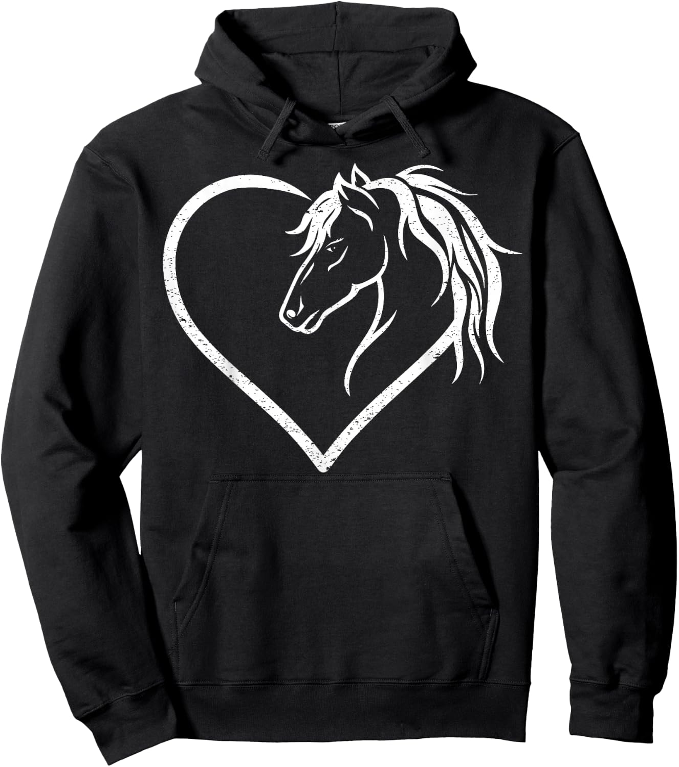 Horse Head with a Heart - Riding Horse Small Hoodie - Hoodie | Black