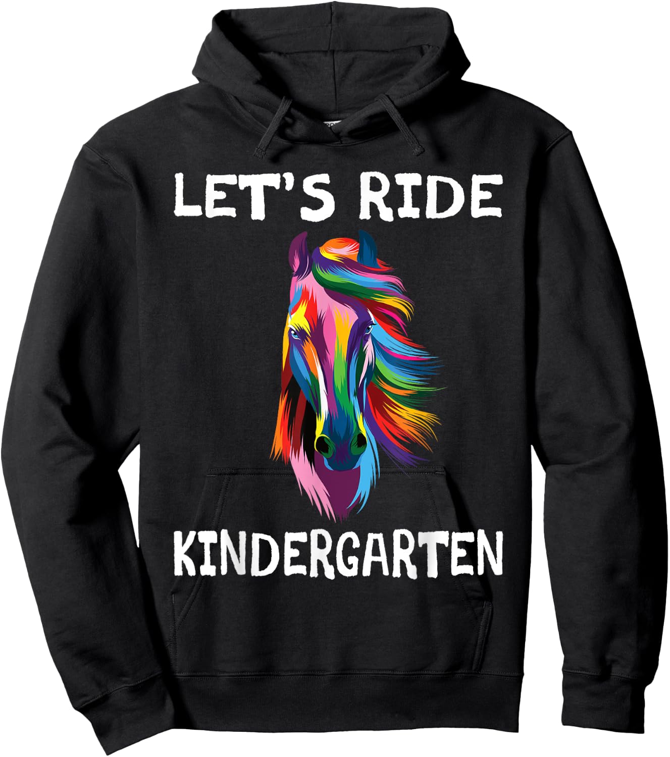 Let's Ride Kindergarten 1st Day Horse Back To School Girls Hoodie - Hoodie | Black