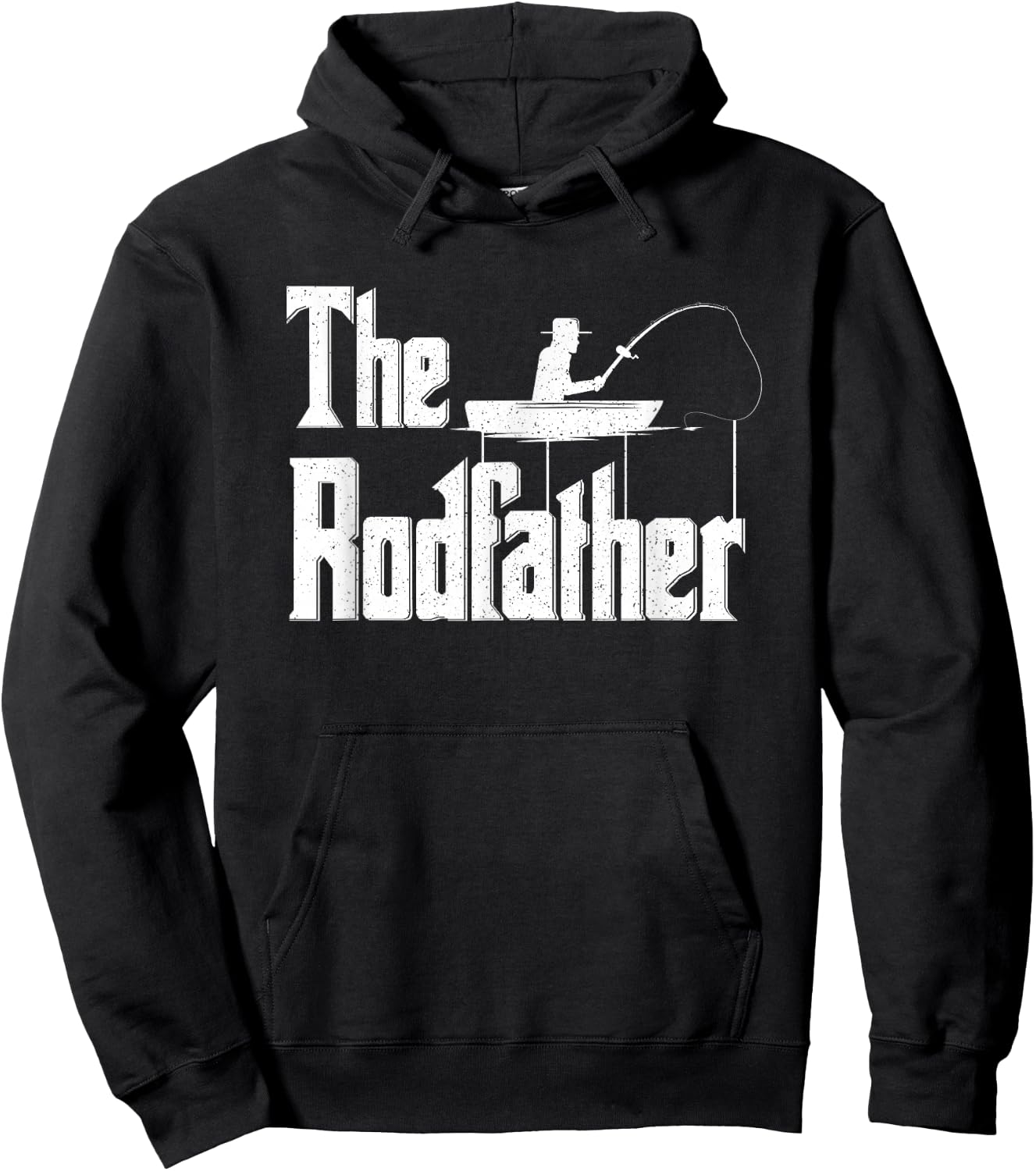 The Rodfather | Funny Fishing Dad Gift Hoodie - Hoodie | Black