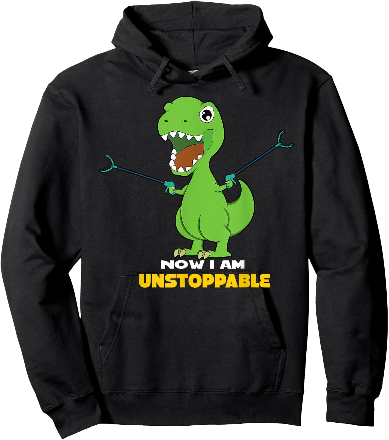Now I Am Unstoppable T-Rex Hoodie - Hoodie | Black