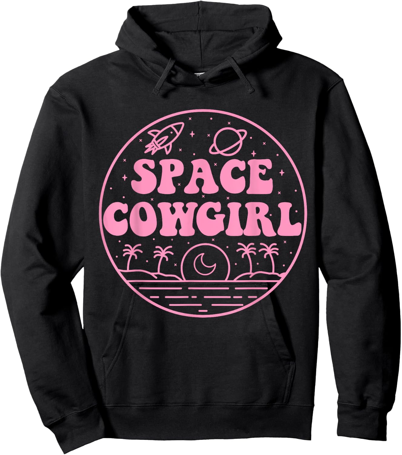 Space Cowgirls Bachelorette Party Rodeo Western Aesthetic Hoodie - Hoodie | Black