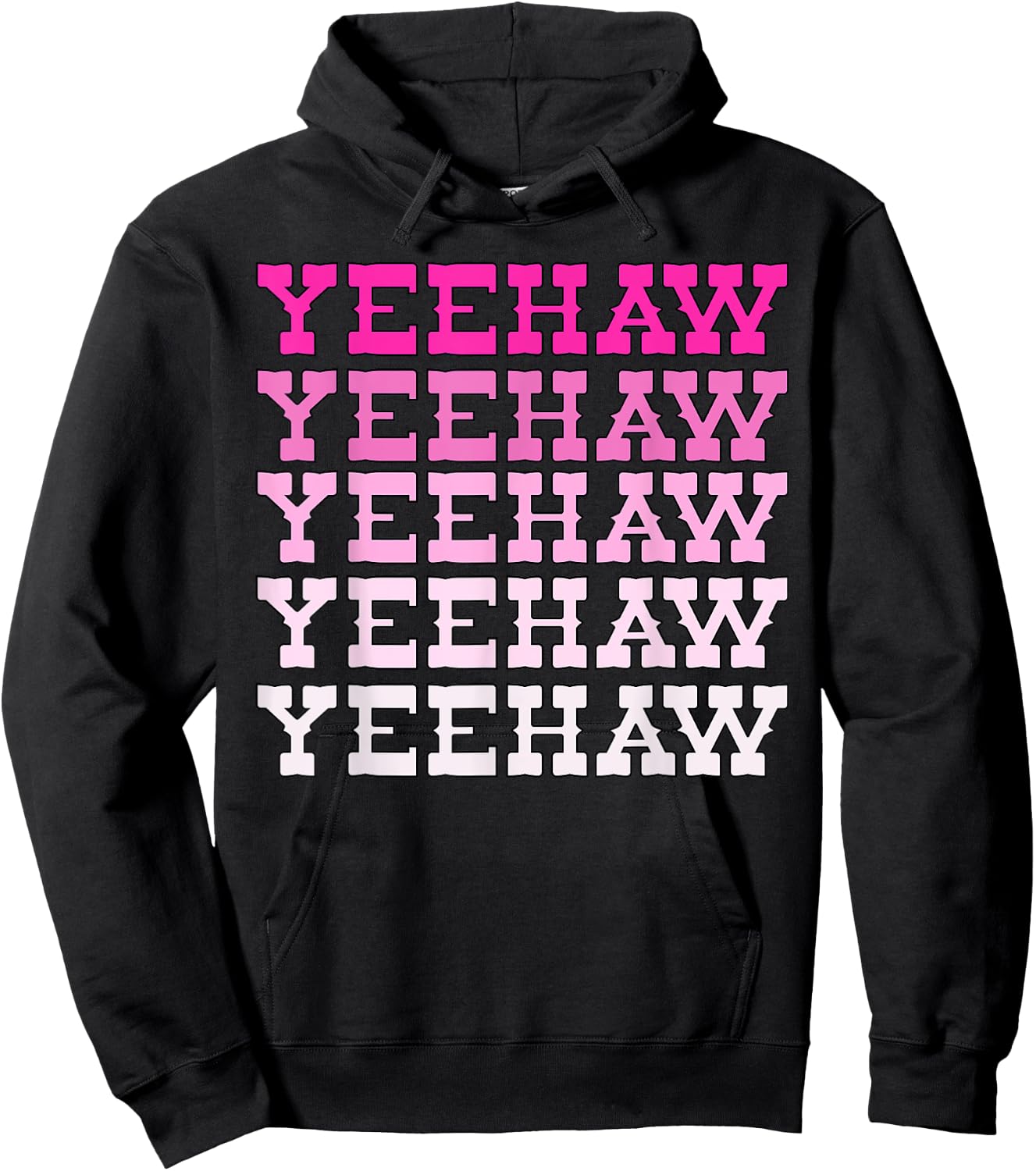 Hot Pink Wild West Western Rodeo Yeehaw Cowgirl Country Hoodie - Hoodie | Black