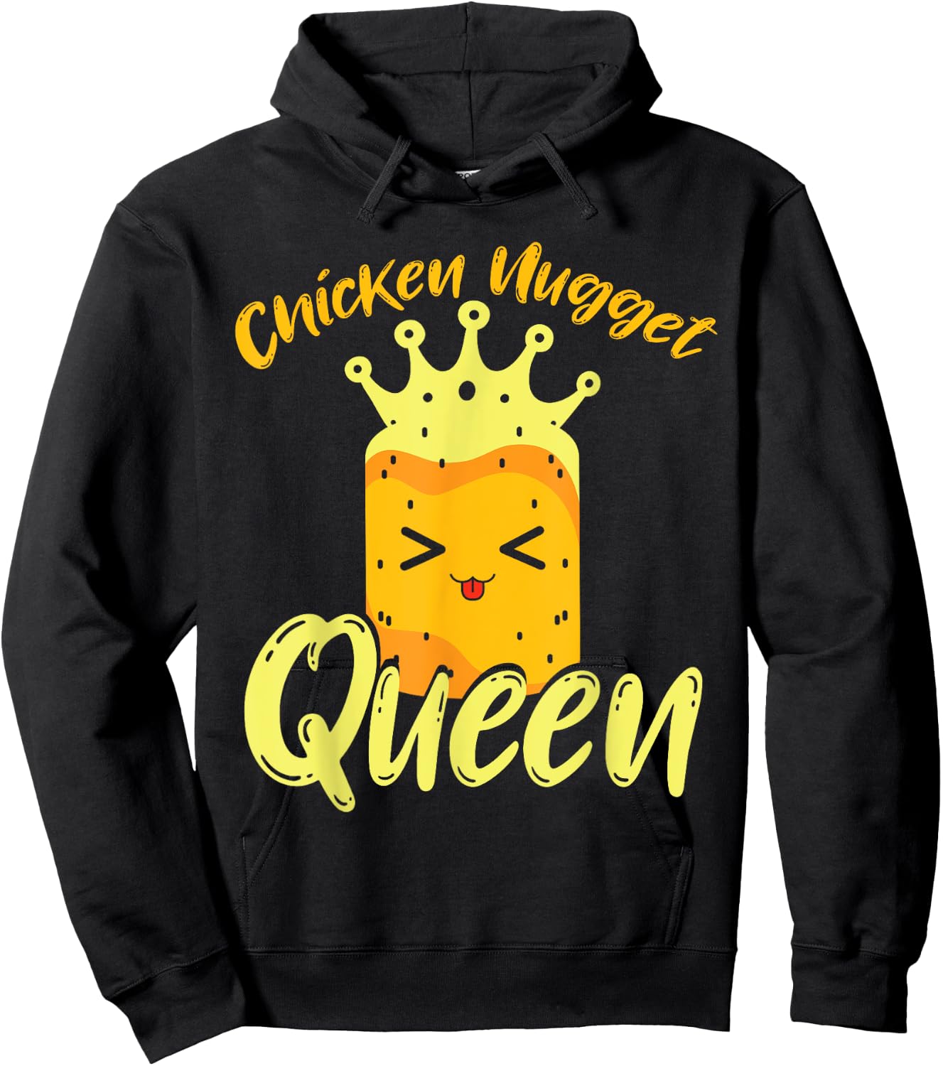 Crown Chicken Nugget Queen Women Kawaii Chicken Nuggets Hoodie - Hoodie | Black
