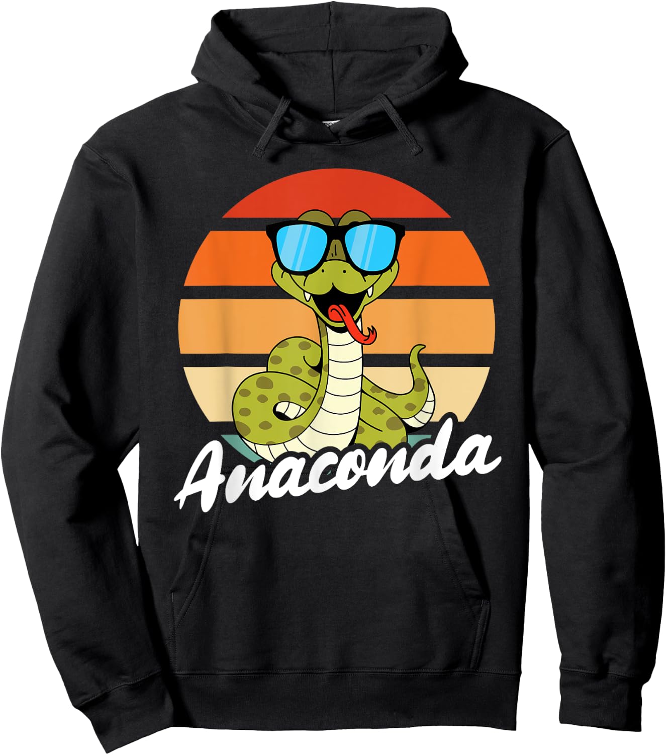 Cute Anaconda Sunglasses Hoodie - Hoodie | Black