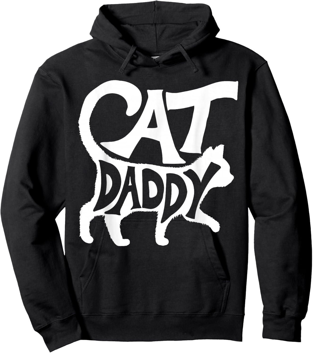 Cat Daddy Funny Cat Dad Simple Minimalist Lettering Men Women Girls Kids Hoodie - Hoodie | Black