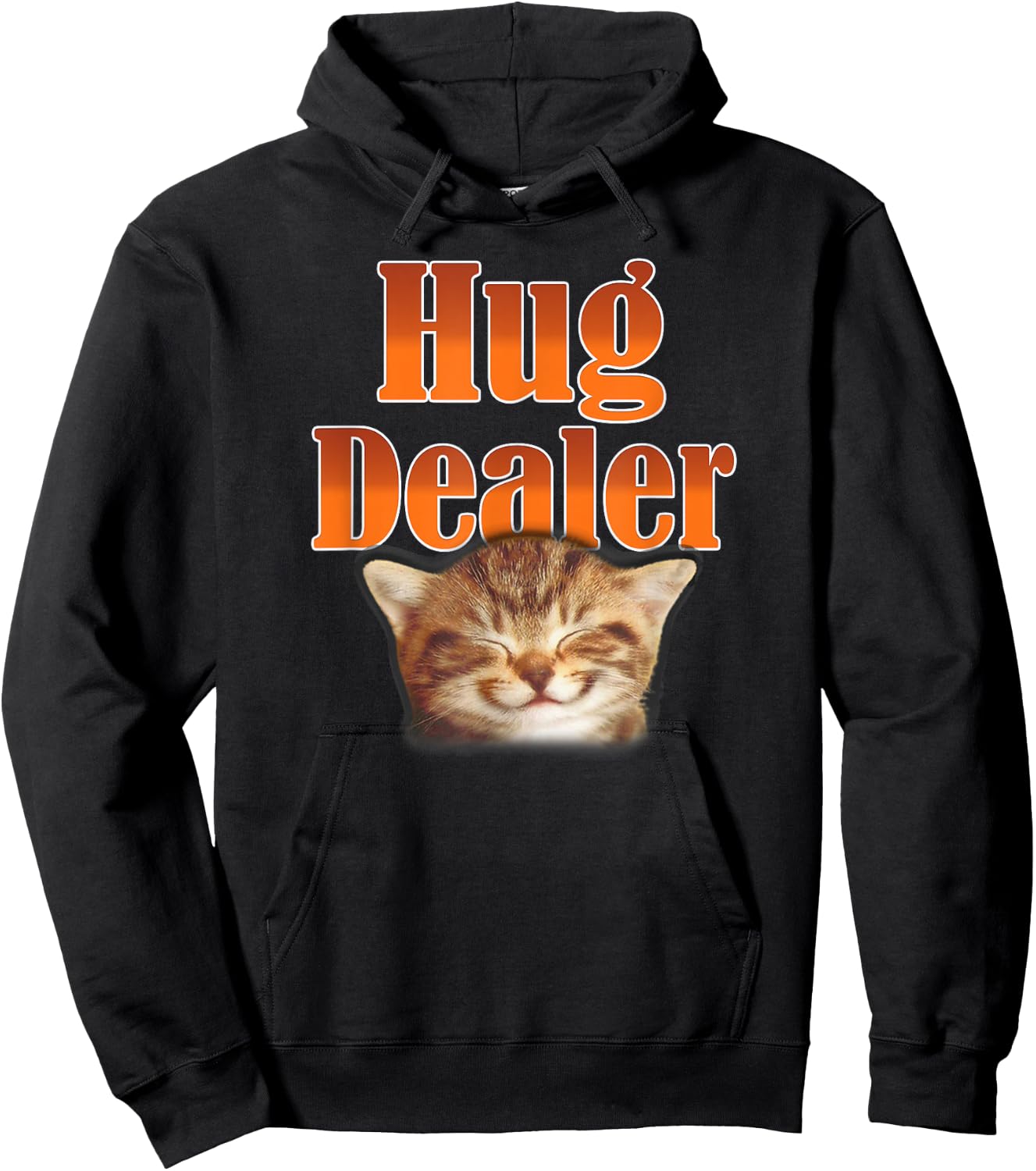 Funny Cat Hug Dealer Cute Kitty for Feline Fans Hoodie - Hoodie | Black