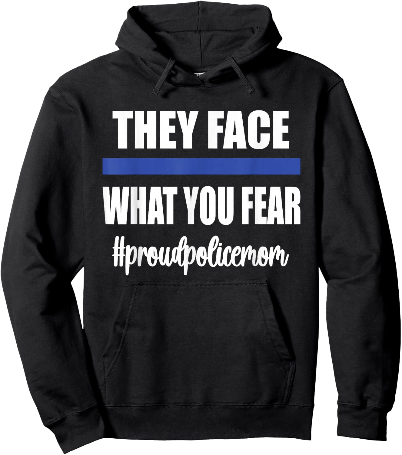 Proud Police Mom | Police Officer Mom Blue Line Cop Mother Hoodie - Hoodie | Black