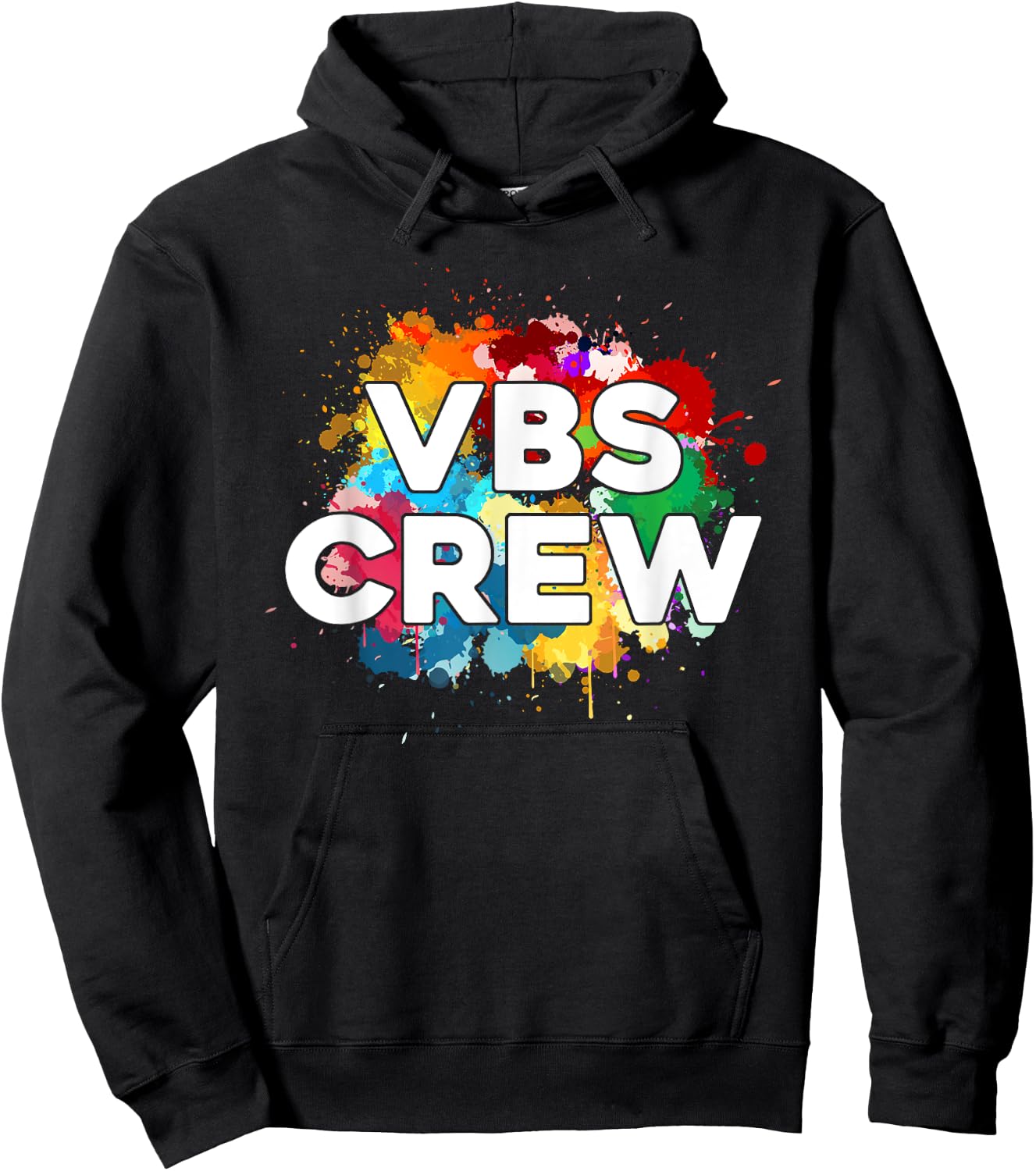 I Love VBS 2024 Crew Vacation Bible School Paint Splatter Hoodie - Hoodie | Black