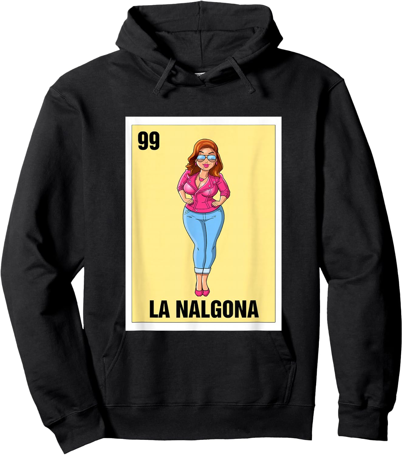 La Nalgona Mexican Bingo Card Game Funny Spanish Woman Hoodie - Hoodie | Black