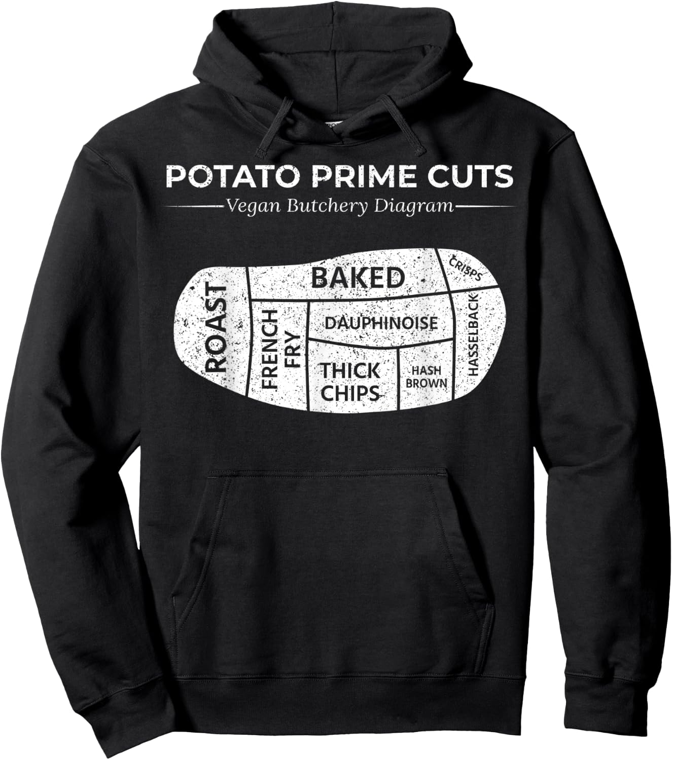 Potato Prime Cuts Funny Vegan Gift Hoodie - Hoodie | Black