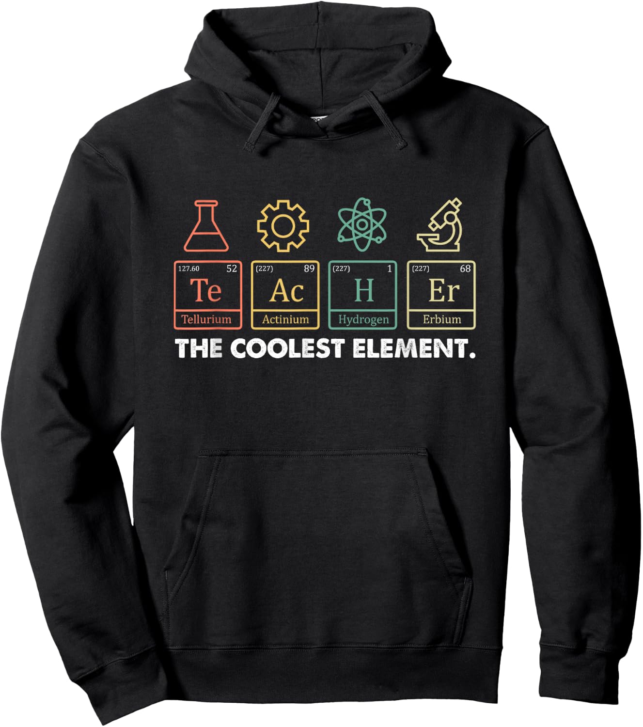 Vintage The Coolest Element Periodic Table Chemist Teacher Hoodie - Hoodie | Black
