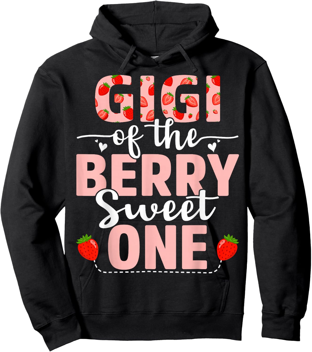Gigi Of The Berry Sweet One Birthday Strawberry Gigi Hoodie - Hoodie | Black