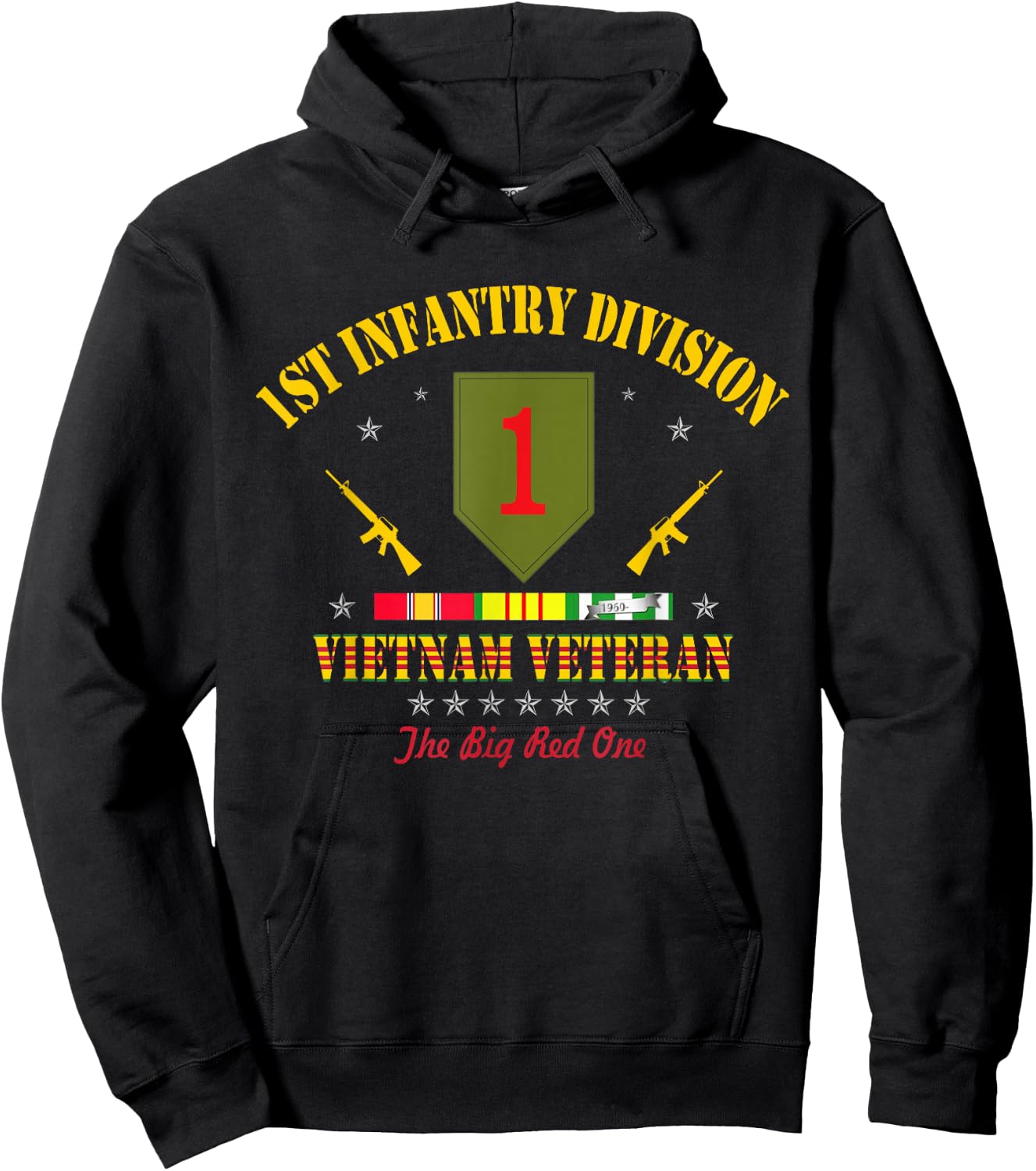 US Army 1st Infantry Division Vietnam Veteran Gift Hoodie - Hoodie | Black