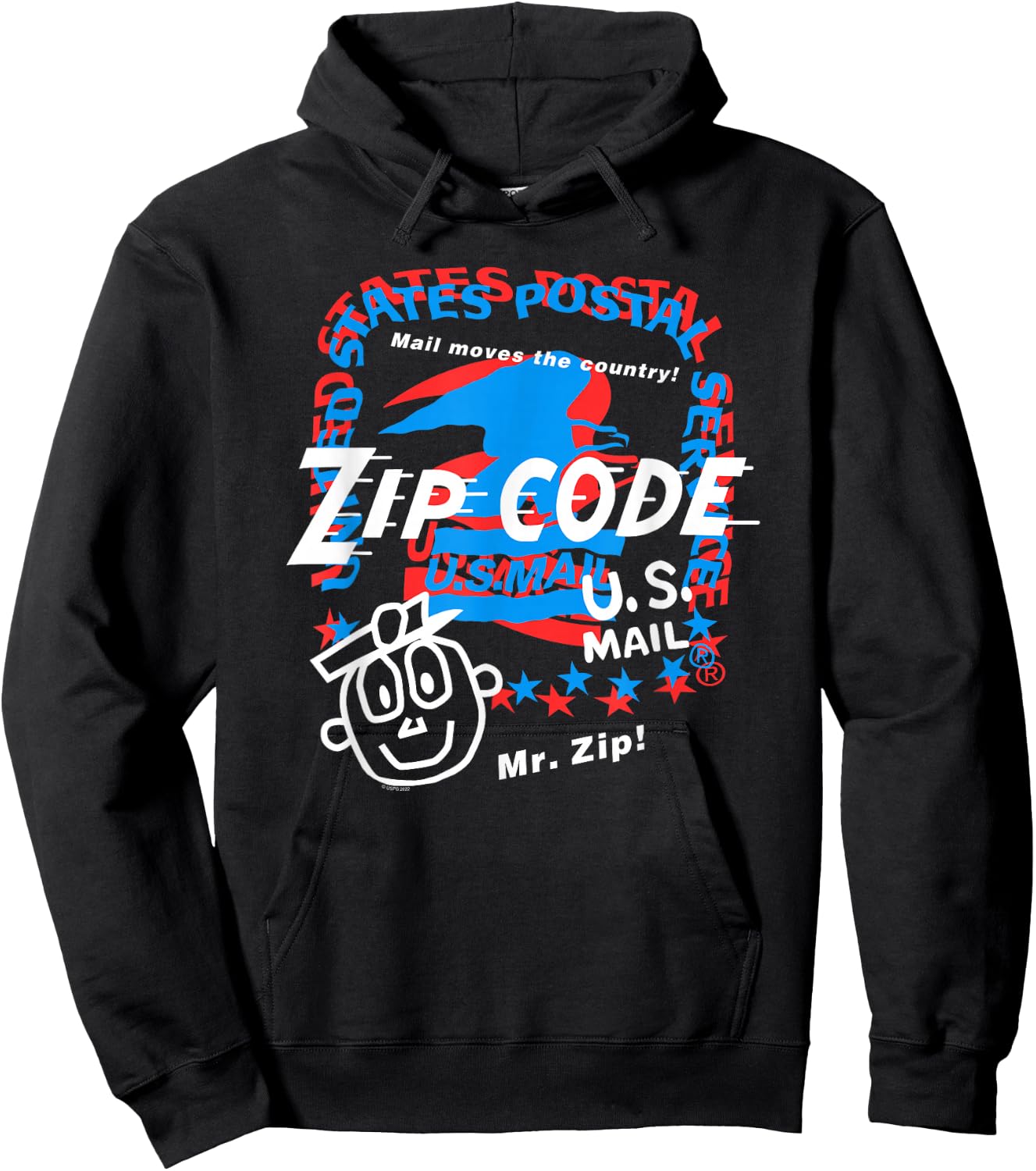 USPS Mr. Zip Collage United States Postal Service Hoodie - Hoodie | Black