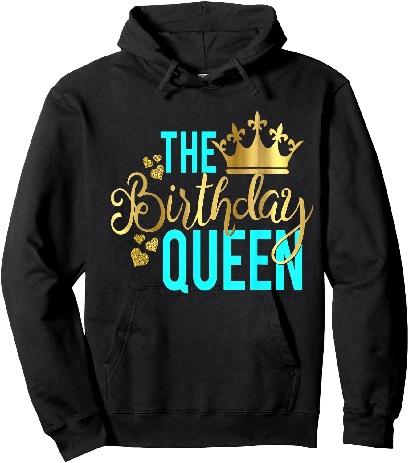 The Birthday Queen Aqua Milestone Matching Squad Hoodie - Hoodie | Black
