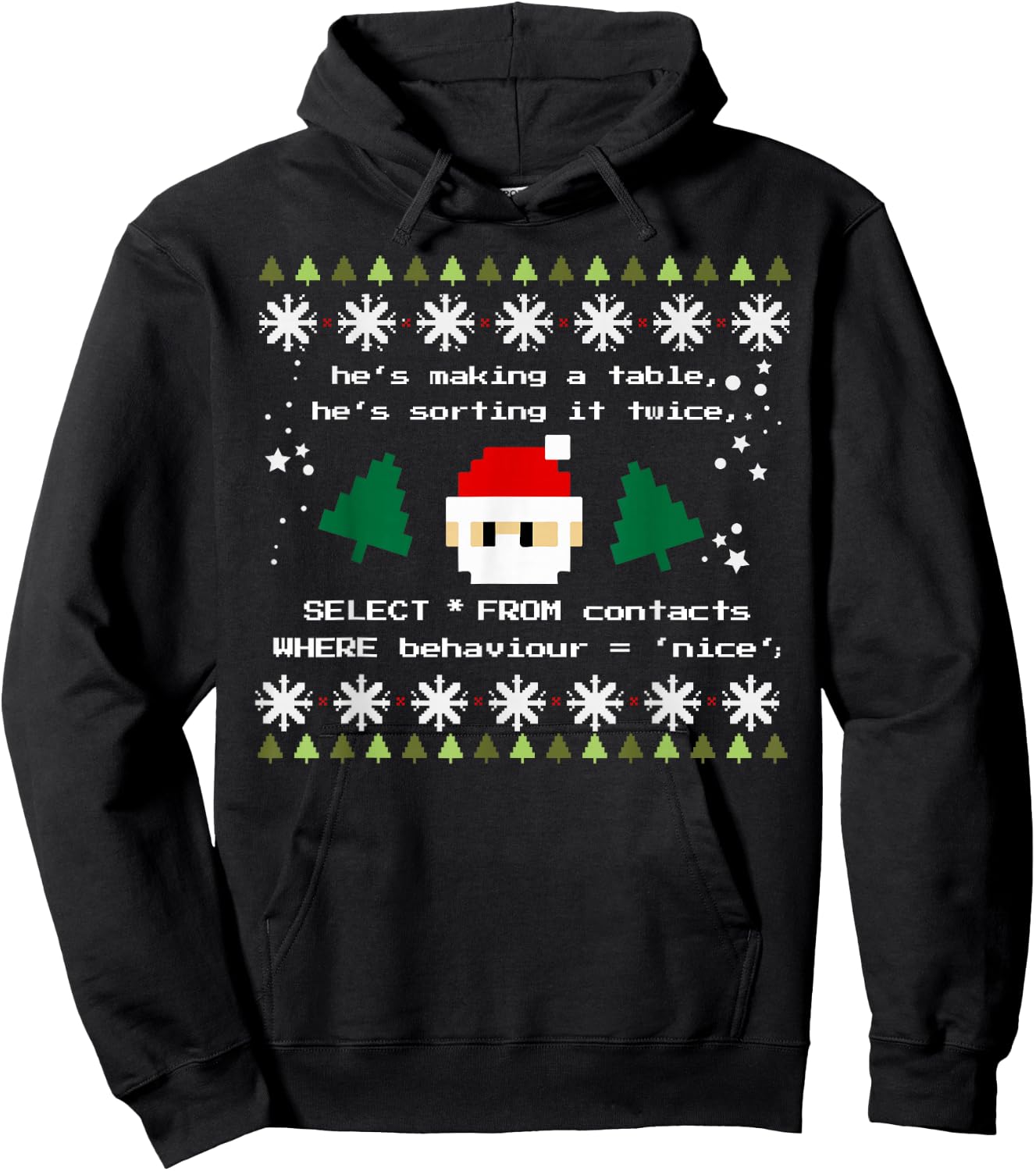 SQL Santa Claus Database Clause Developer Code DB Programmer Hoodie - Hoodie | Black