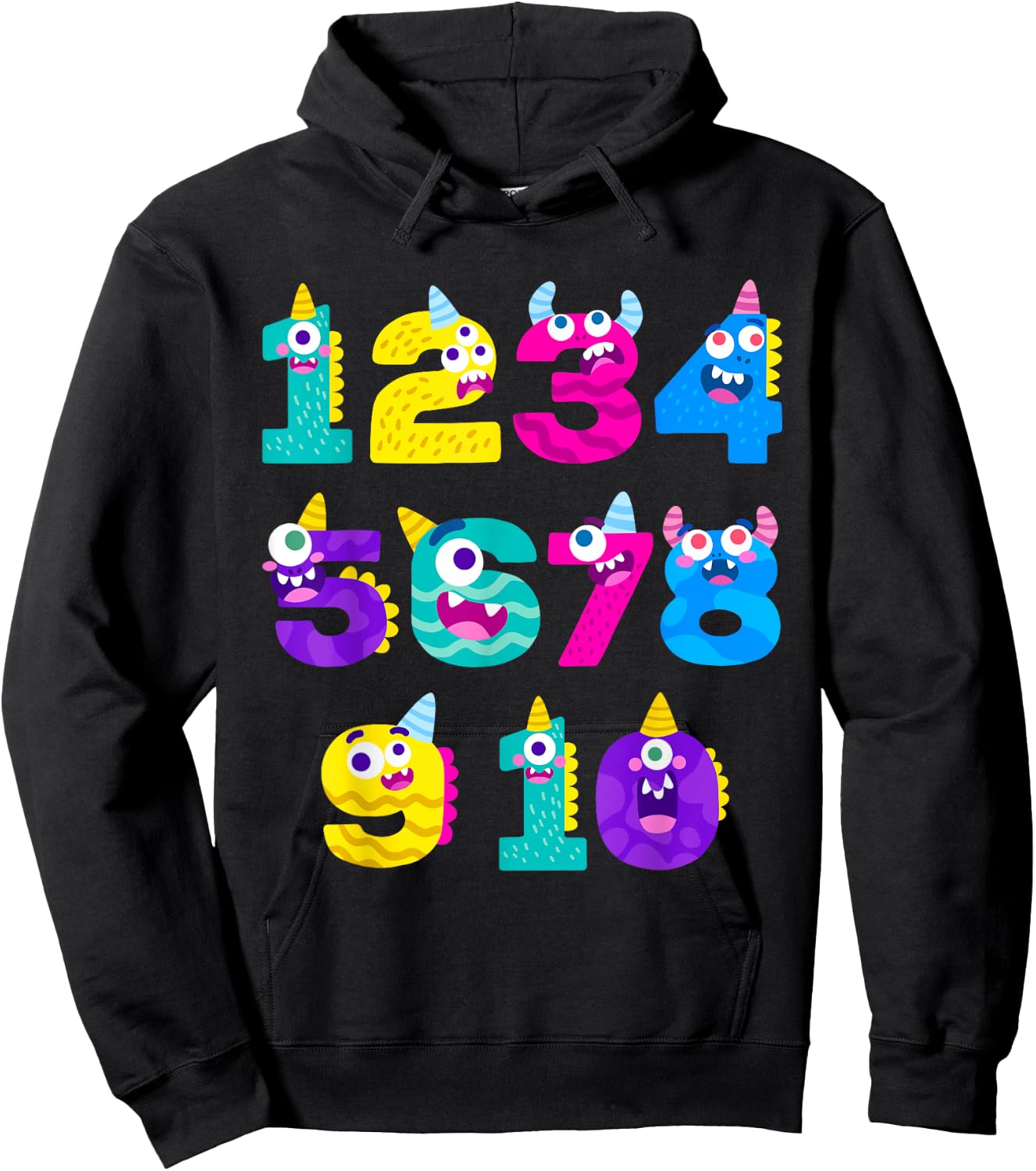 Funny Math Monster Numbers Learning | School Education Hoodie - Hoodie | Black