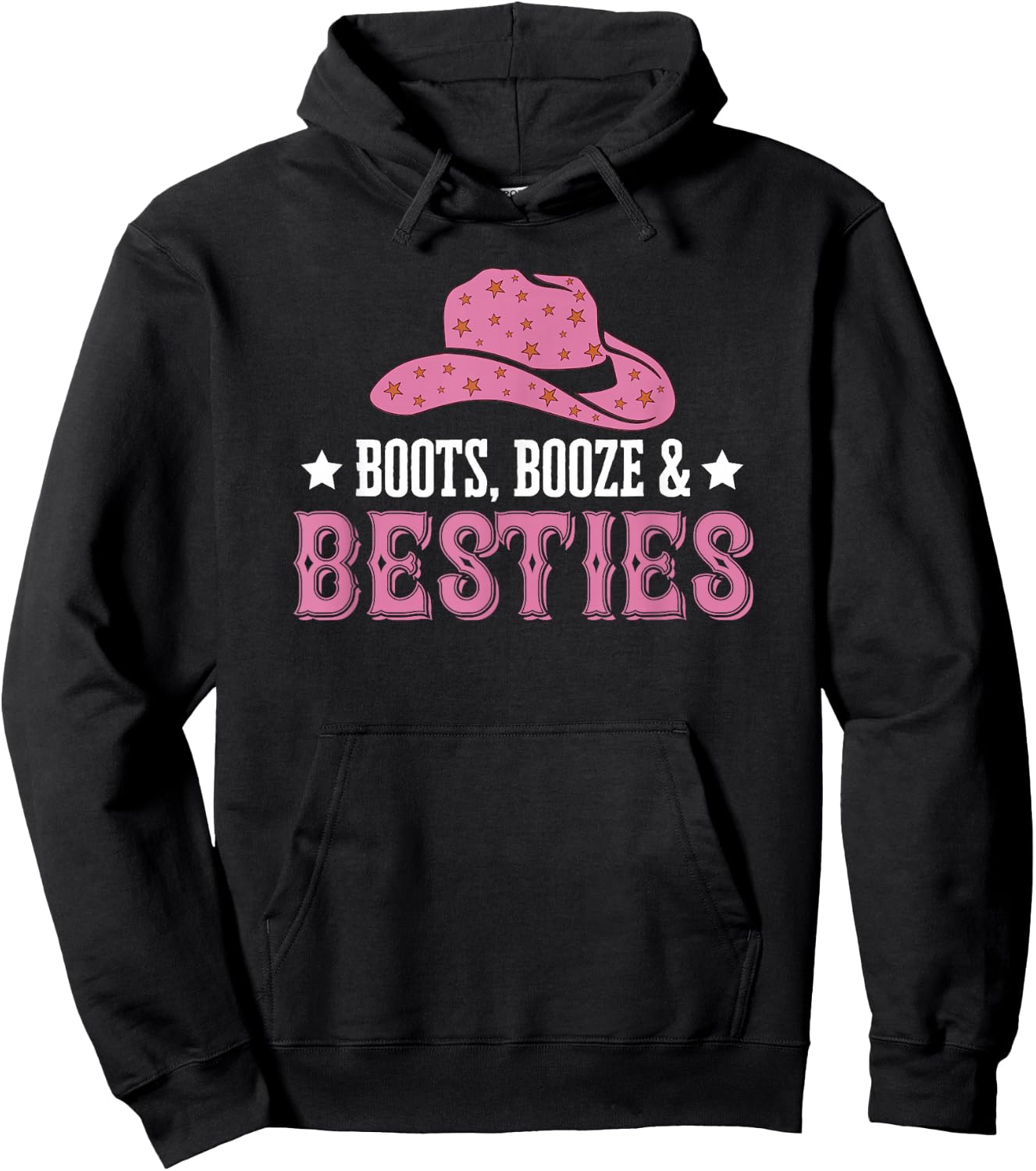 Boots Booze And Besties Girls Trip Sister Squad Matching Hoodie - Hoodie | Black