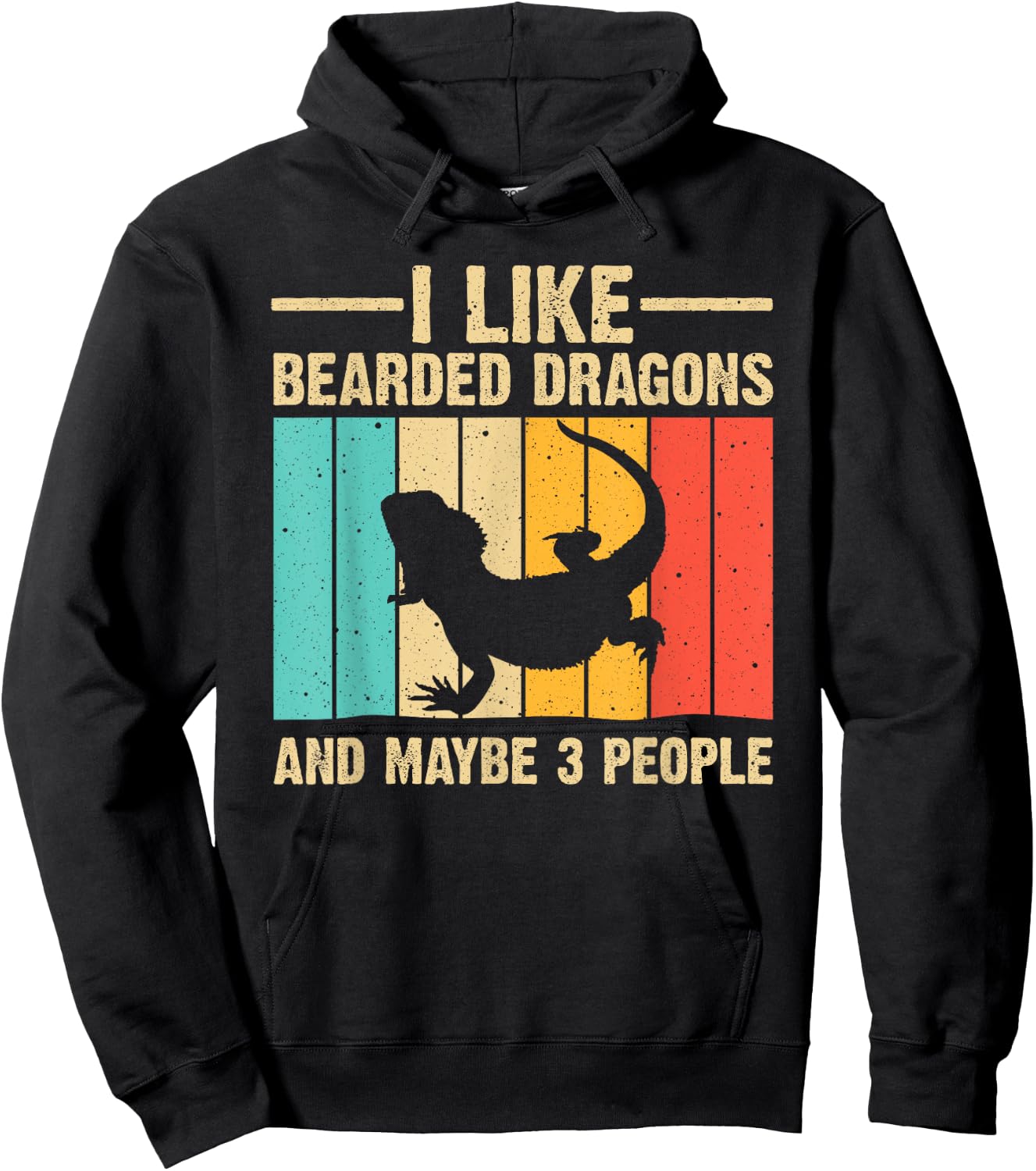 Funny Bearded Dragon Design Pogona Reptile Lover Men Women Hoodie - Hoodie | Black