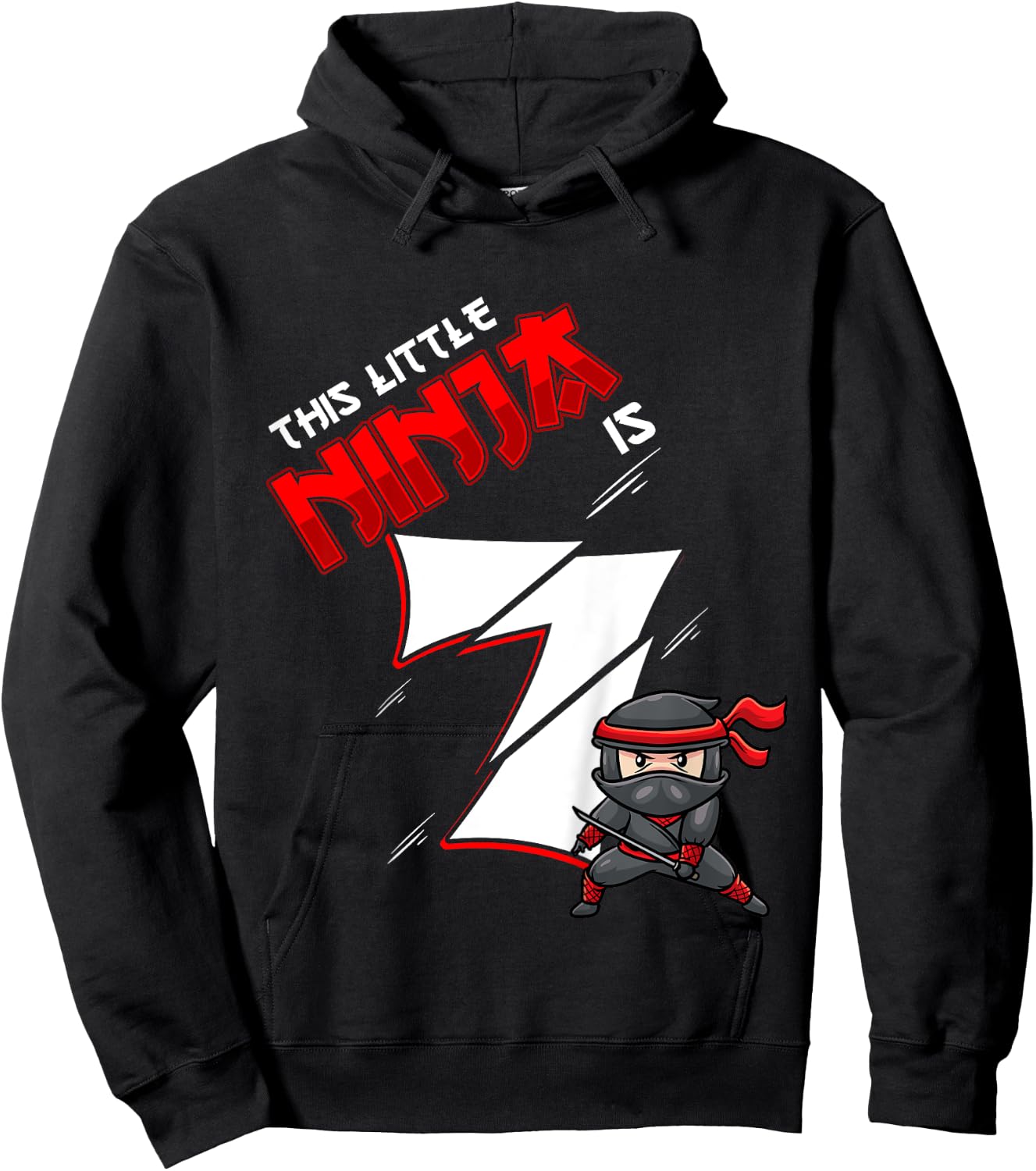 Kids 7th Birthday For Boy 7 Years Old Ninja Hoodie - Hoodie | Black