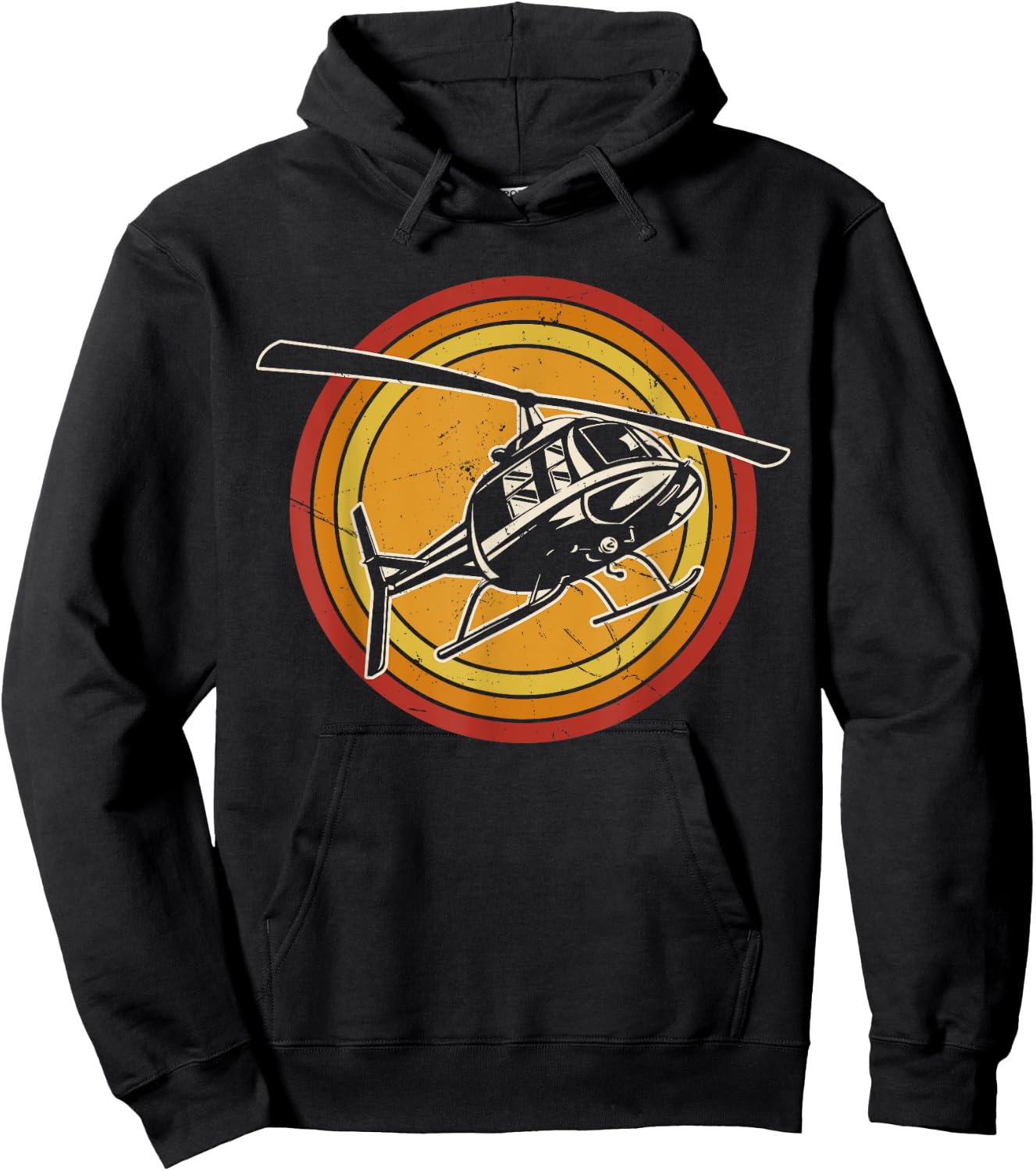 Helicopter Vintage Hoodie - Hoodie | Black