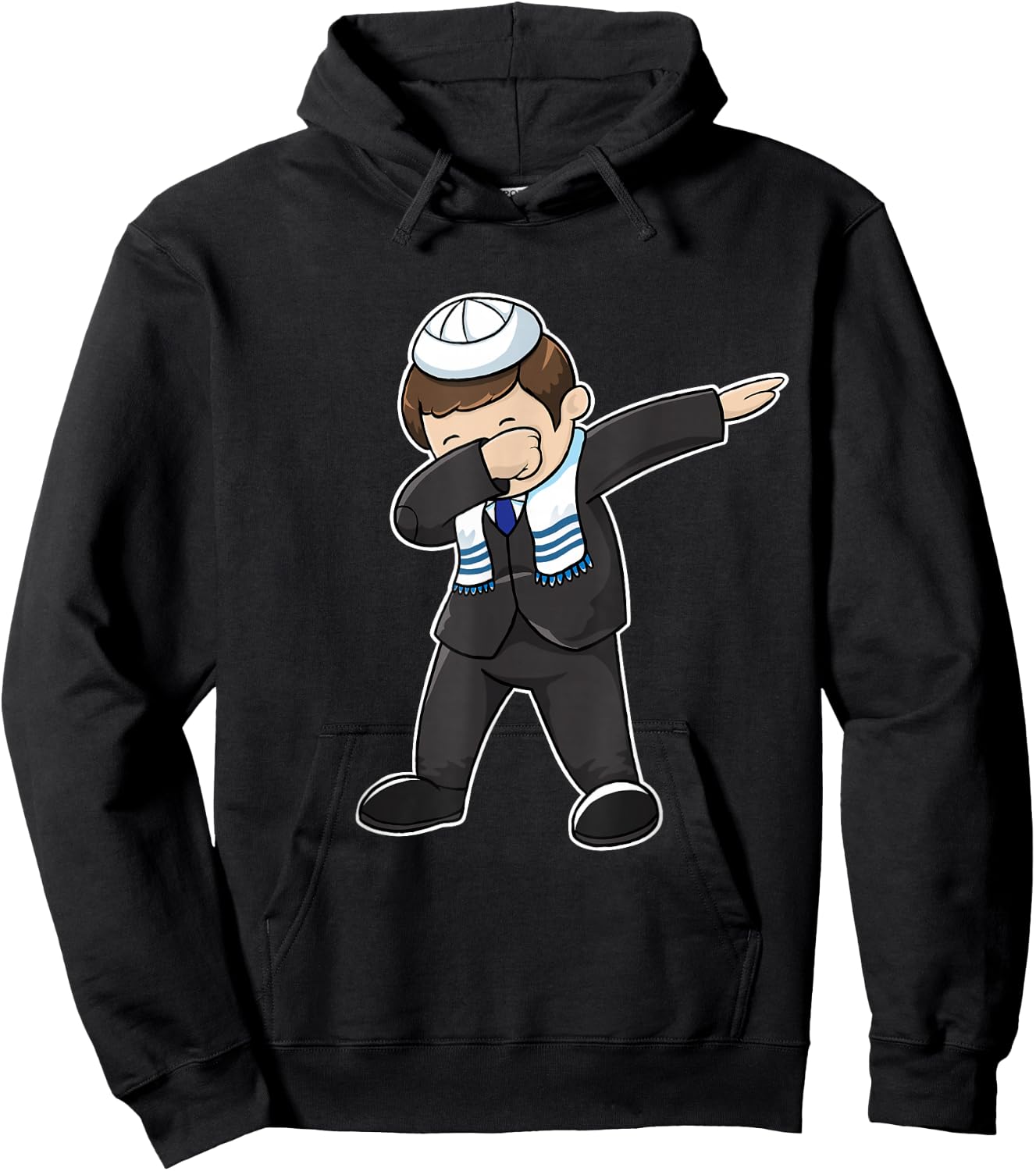 Bar Mitzvah Dabbing Jewish Boy Funny Hanukkah Gift Hoodie - Hoodie | Black