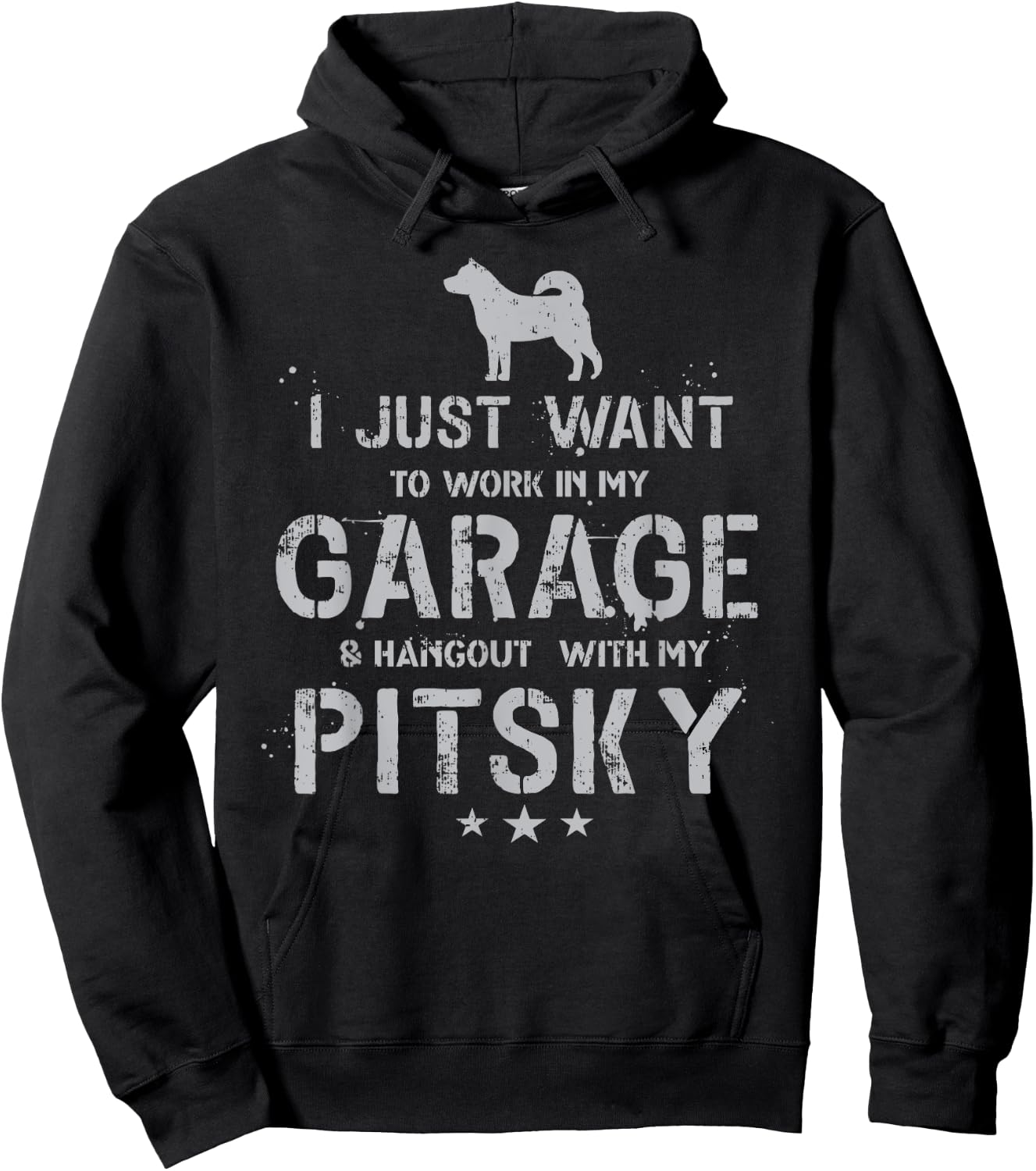 Funny Pitsky Dad Garage Men Hang Hoodie - Hoodie | Black
