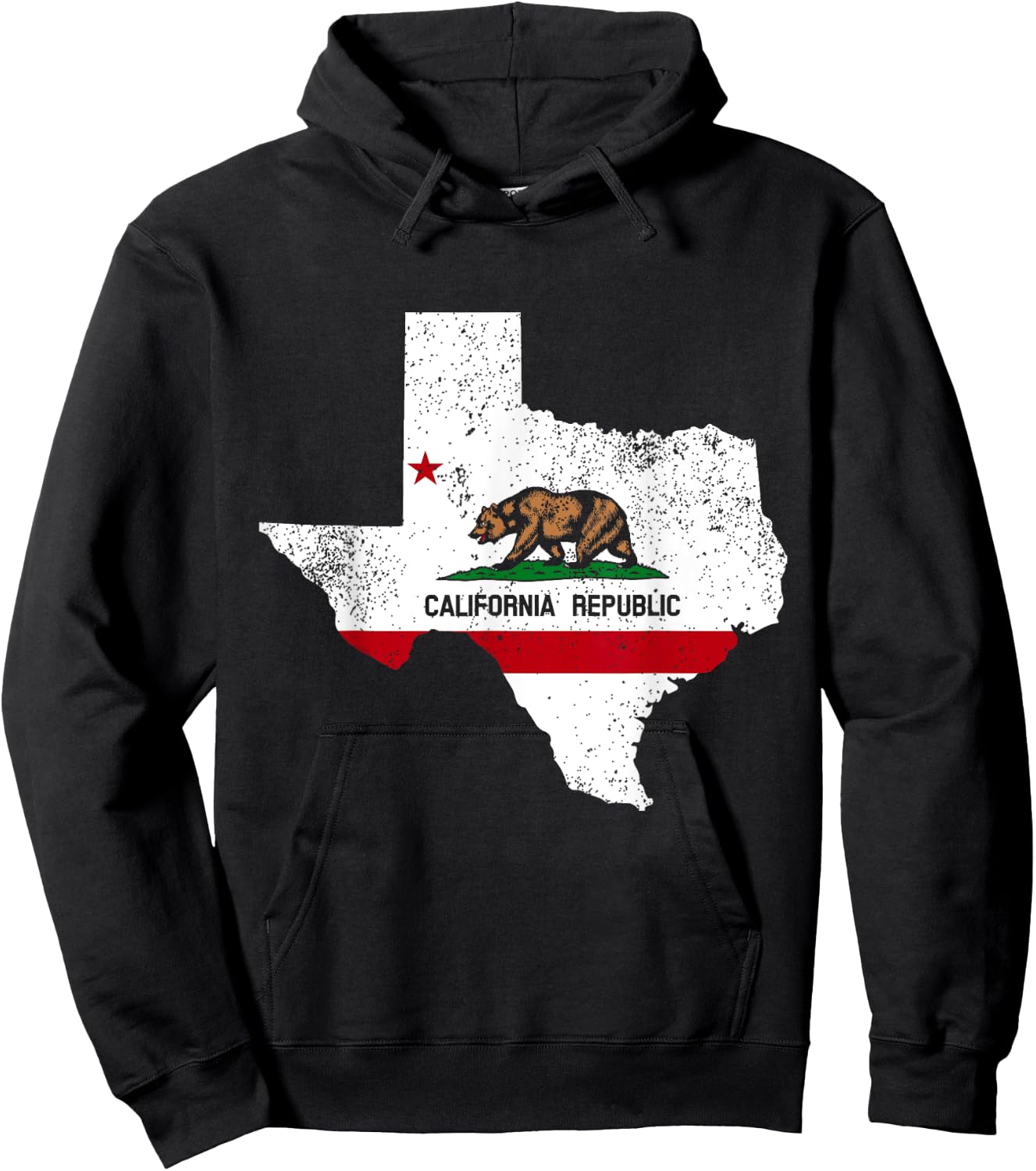 Texas California Flag - California Transplant Hoodie - Hoodie | Black