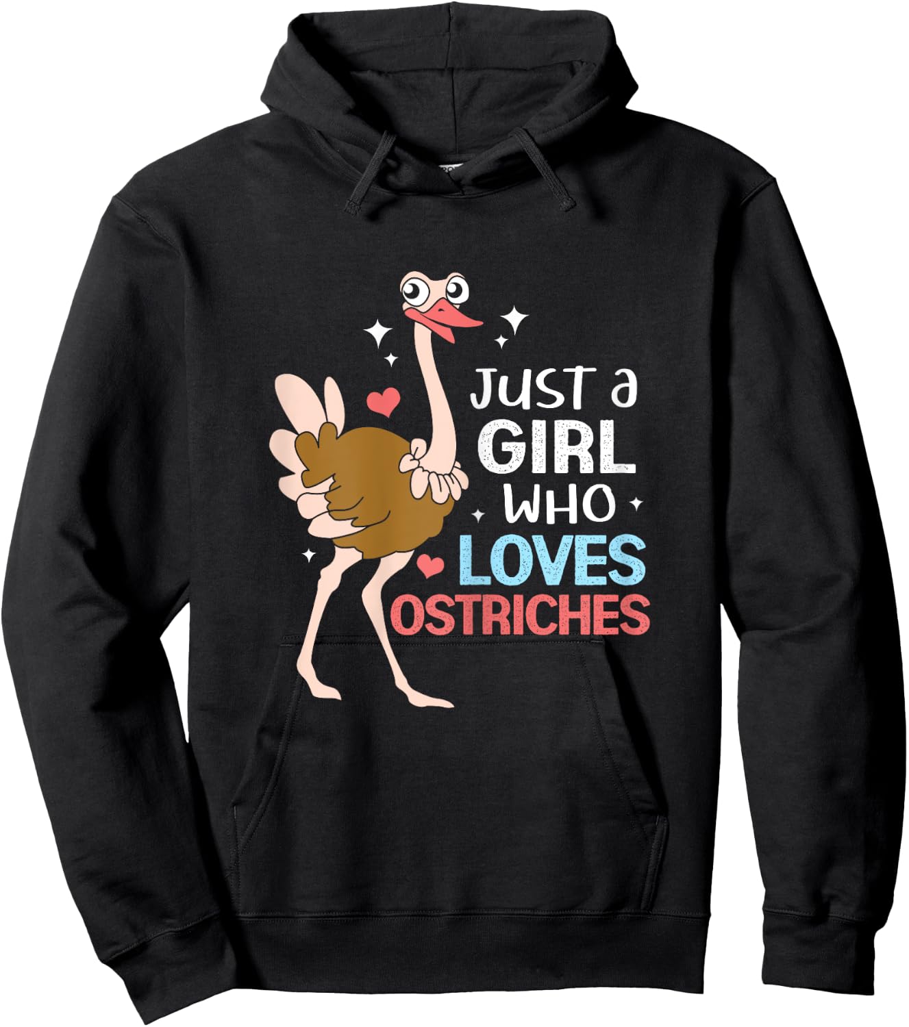 Just A Girl Who Loves Ostrich Hoodie - Hoodie | Black