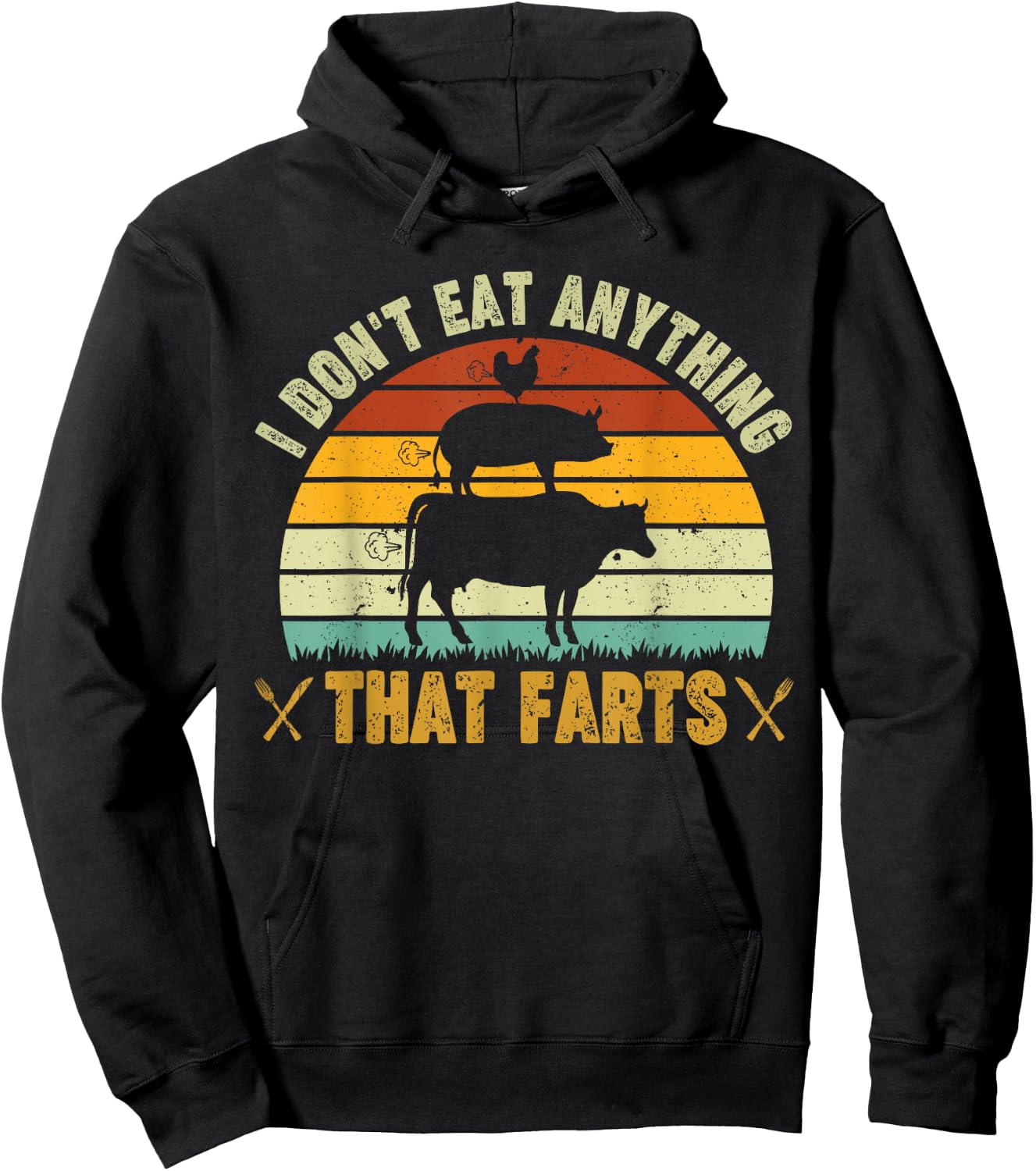 I don't eat anything that farts World Vegetarian Day Hoodie - Hoodie | Black
