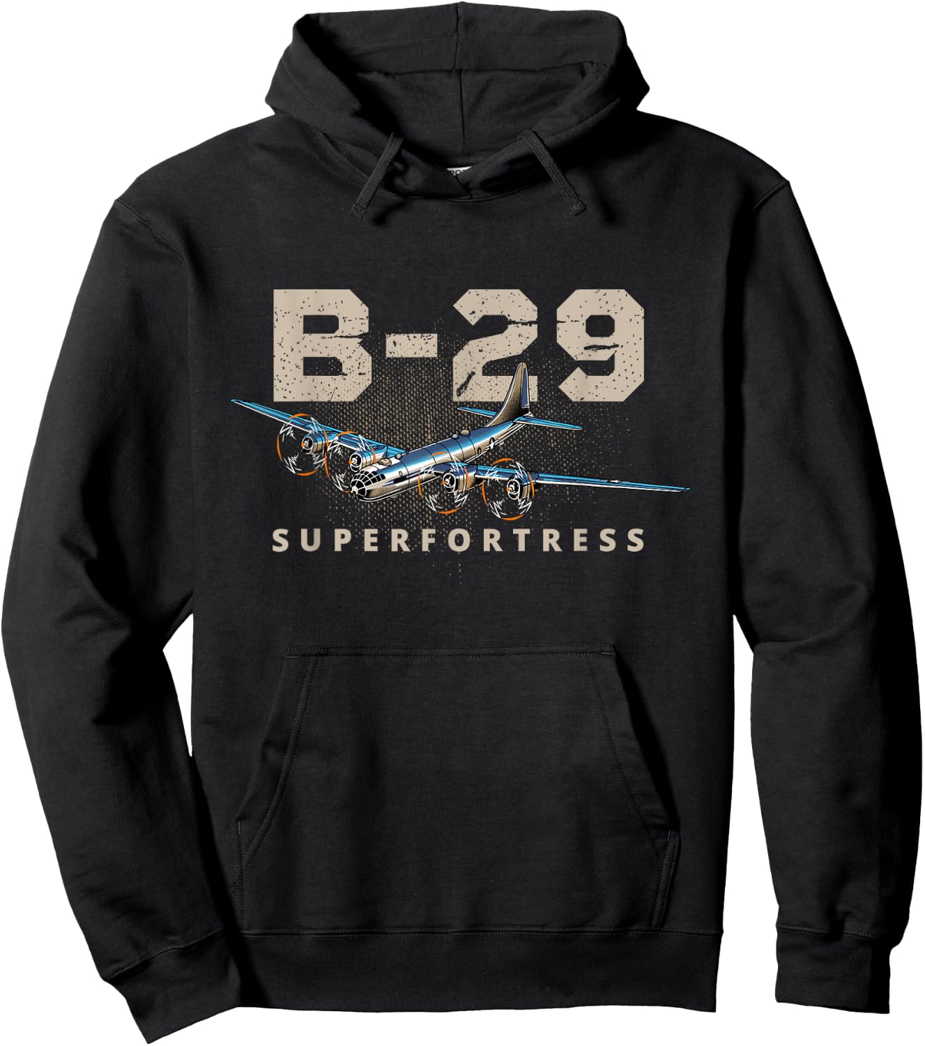 Military Warbird Airplane B29 Superfortress Hoodie - Hoodie | Black