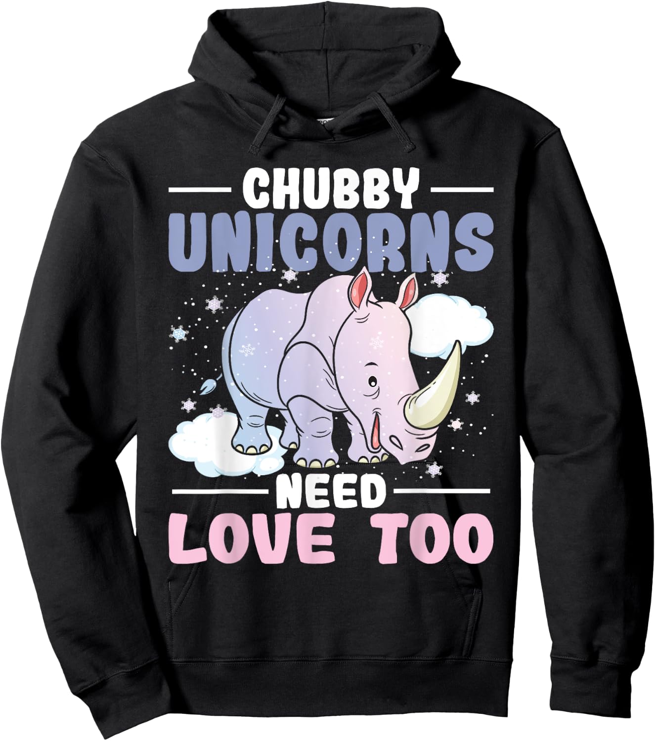 Chubby Unicorns Need Love Too - Zookeeper Rhino Rhinoceros Hoodie - Hoodie | Black