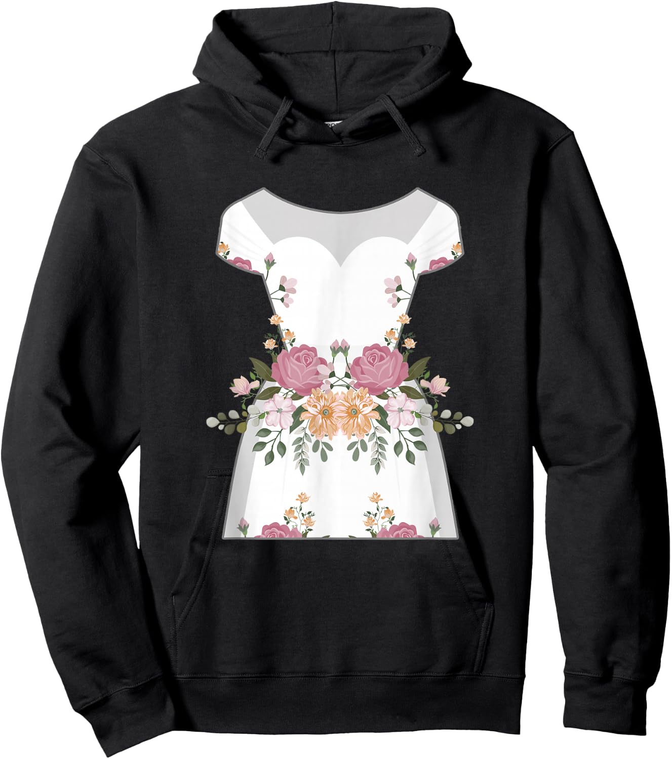 Hilarious Wedding Dresses Engagements Mockery Illustration Hoodie - Hoodie | Black
