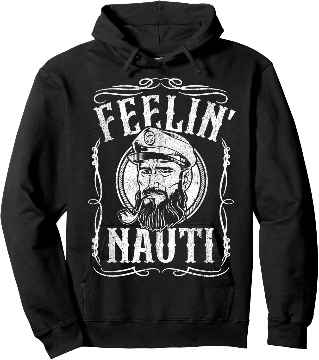 Funny Feelin Nauti Boat Captain Pontoon Sailing Sailor Gift Hoodie - Hoodie | Black
