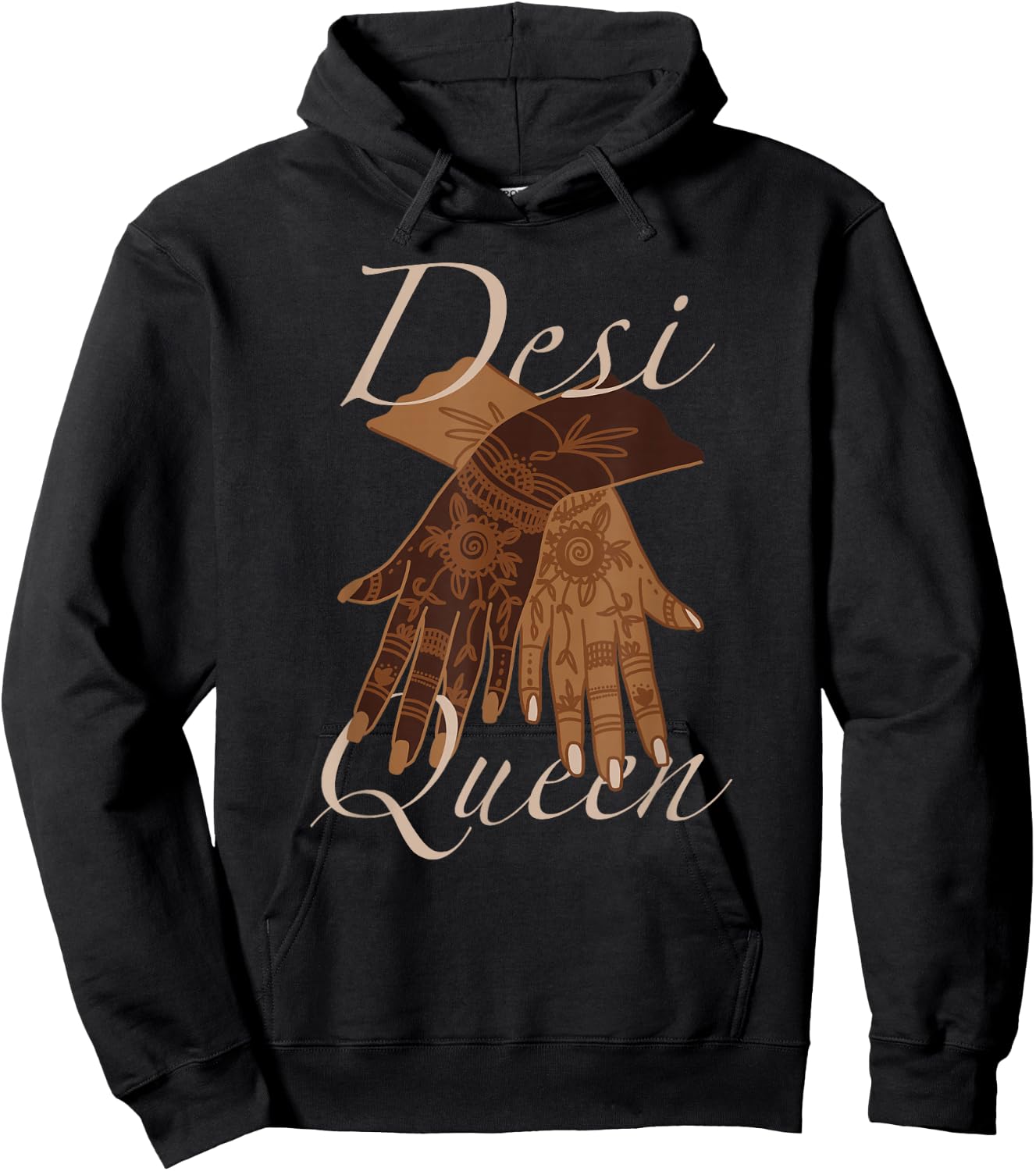 Henna Desi Queen Indian Aesthetic Girls Bollywood Mehndi Hoodie - Hoodie | Black